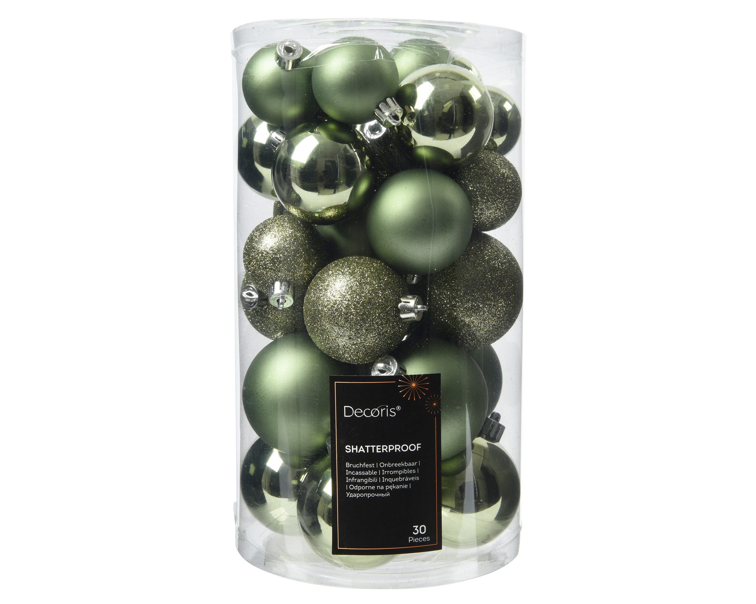 Kaemingk Weihnachtsbaumkugel, Weihnachtskugeln Kunststoff 4-6cm Mix 30er Set - Rosmarin