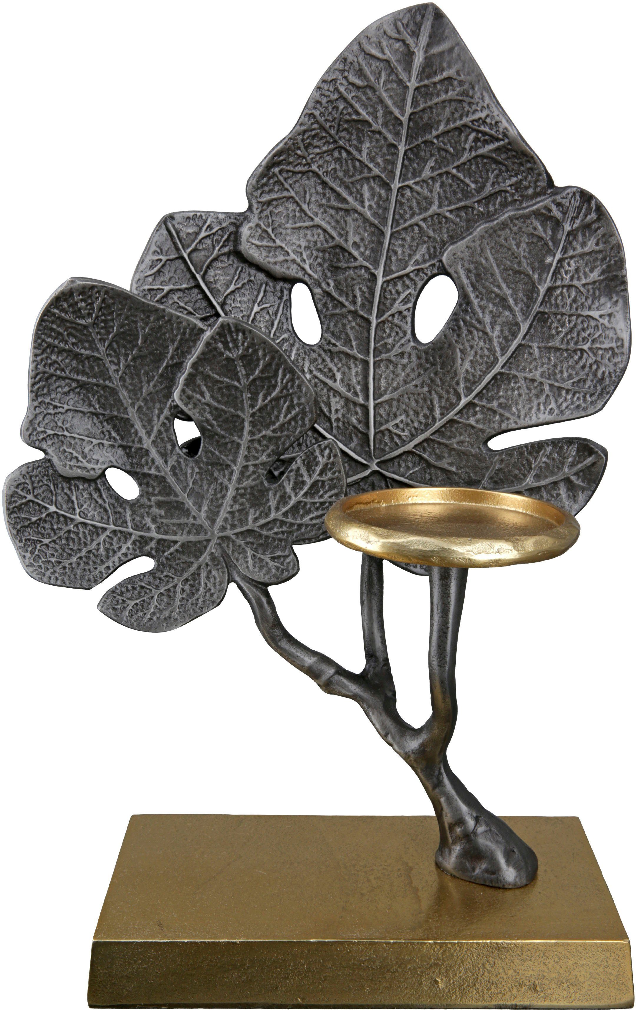 GILDE Kerzenleuchter Leaf (1 St), Торшеры aus Aluminium, 1-flammig