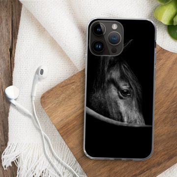 MuchoWow Handyhülle Pferde - Porträt - Schwarz - Tiere, Handyhülle Telefonhülle Apple iPhone 14 Pro Max