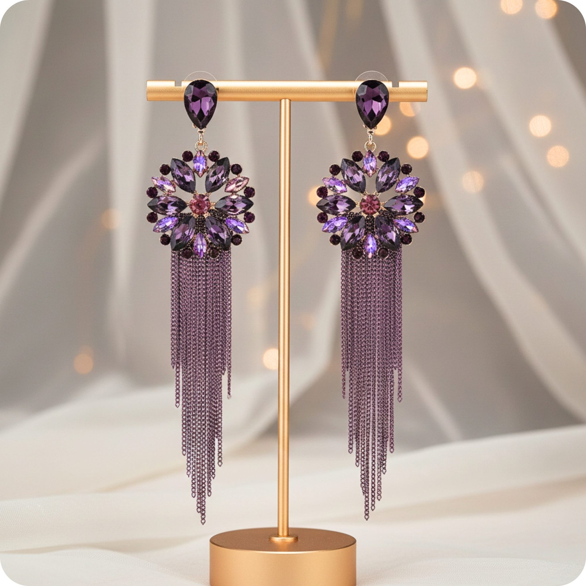 YouBella Ohrring-Set Kristall Quaste vergoldet Ohrringe Für Frauen & Mädchen (Party Wear, Mode, Geeignet für alle Anlässe), Best For Gifting, Hochzeit, Stilvoll