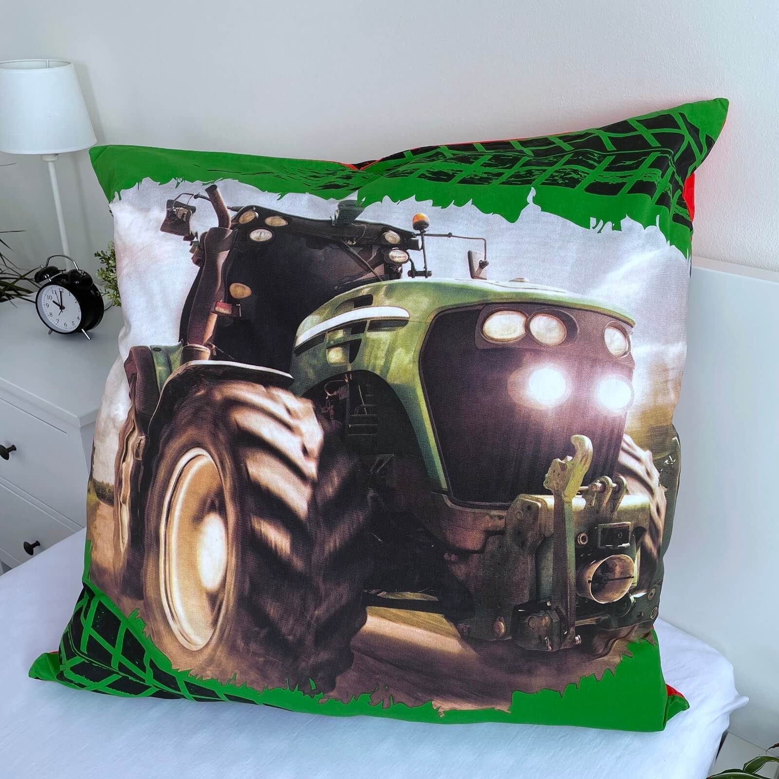 Jerry Fabrics Bettwäsche Roter & Grüner Traktor Trecker - 2in1 Wende-Bettwä günstig online kaufen