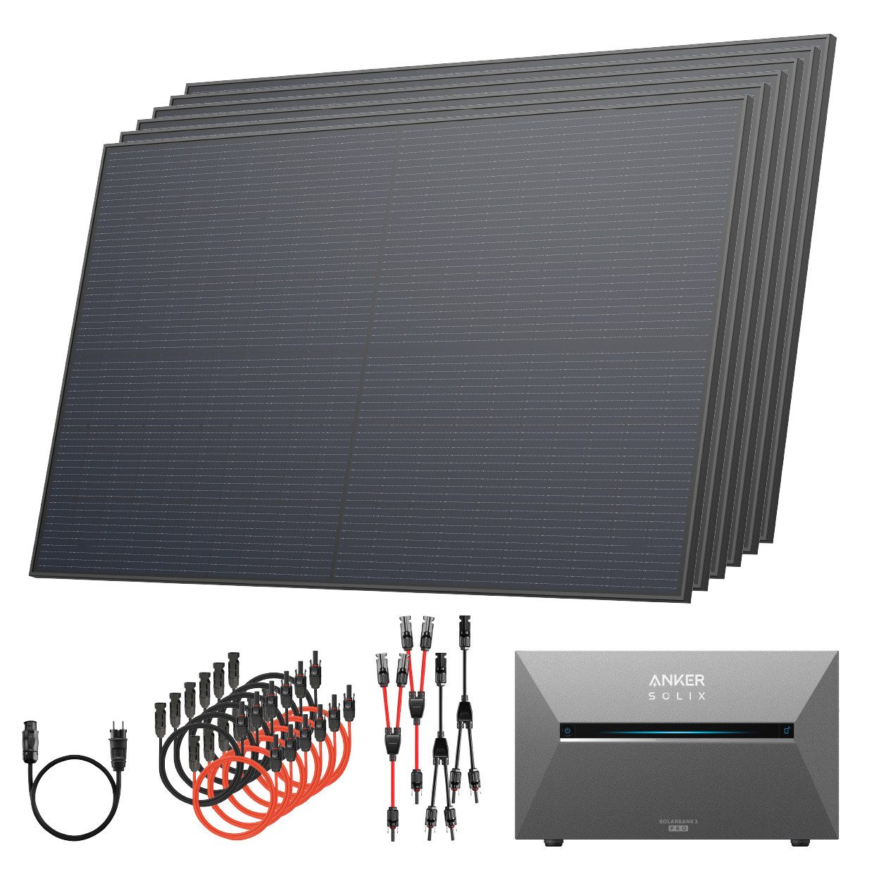 Solarway Balkonkraftwerk 3000 Watt Pro Anker SOLIX Solarbank 3 E2700 Pro 2,7 kWh, Prismatische LiFePO₄-Zellen