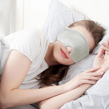 KARLE Schlafmaske 3-in-1 Schlaf-Augenmaske, Schlafmaske, Night Sleep Augenmaske, Atmungsaktiv, Nackenstütze, 1-tlg., Schweißabsorbierende Baumwoll-Augenbinde mit Geräuschreduzierung, für Rücken- und Seitenschläfer, Stirnband für Reisen