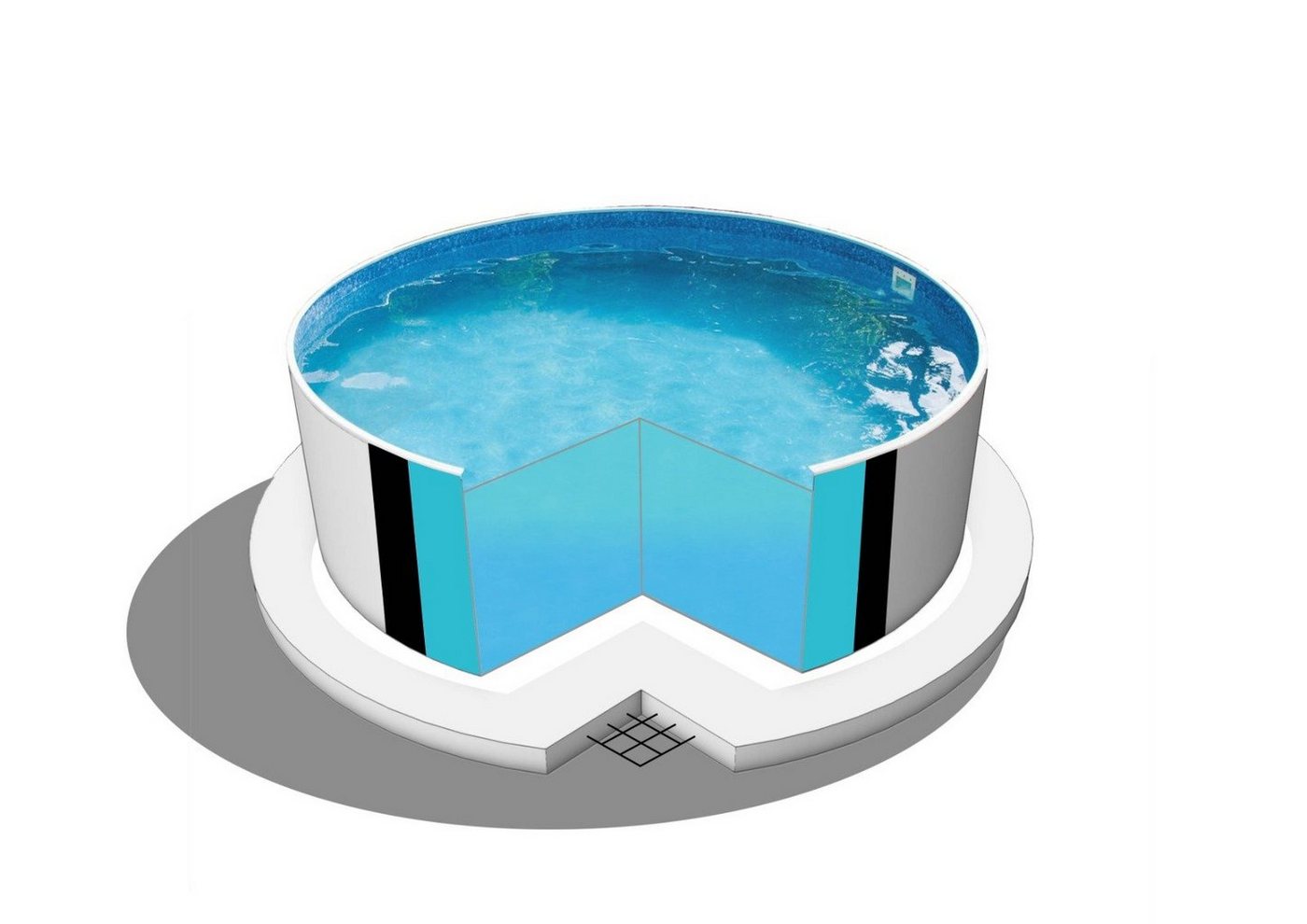 Thumbnail - Poolomio Pool Stahlwandpool Rund Ibiza Ø 600 x 120 cm (Set)