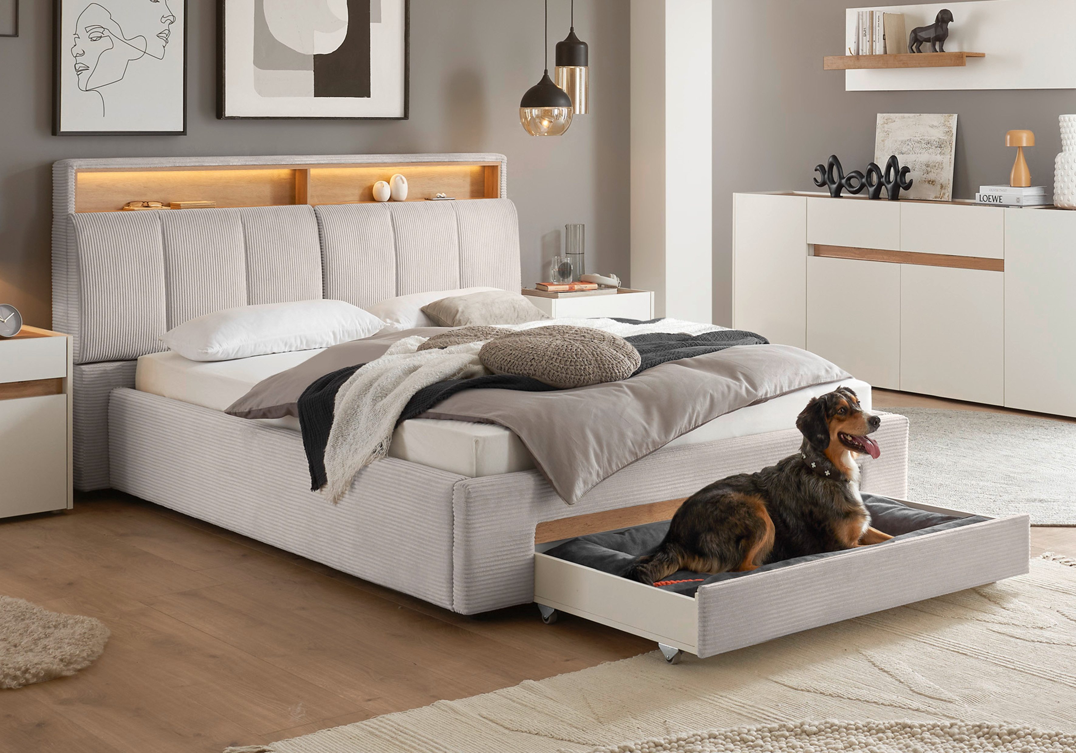 INOSIGN Polsterbett "CiTY/GiRON, Bettgestell mit Bettkasten, gepolstertes S günstig online kaufen