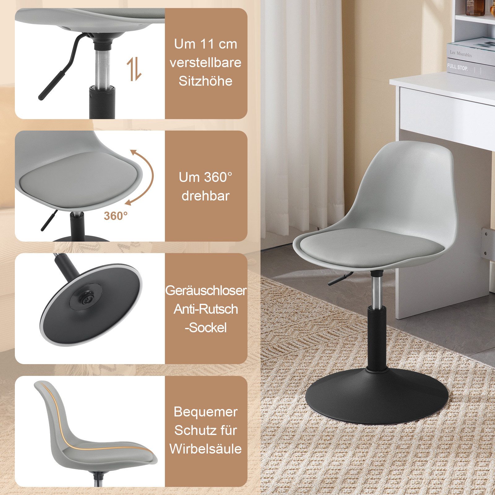 Woltu Barhocker (2 St), verstellbarer Arbeitshocker Bürohocker Mehrzweck günstig online kaufen