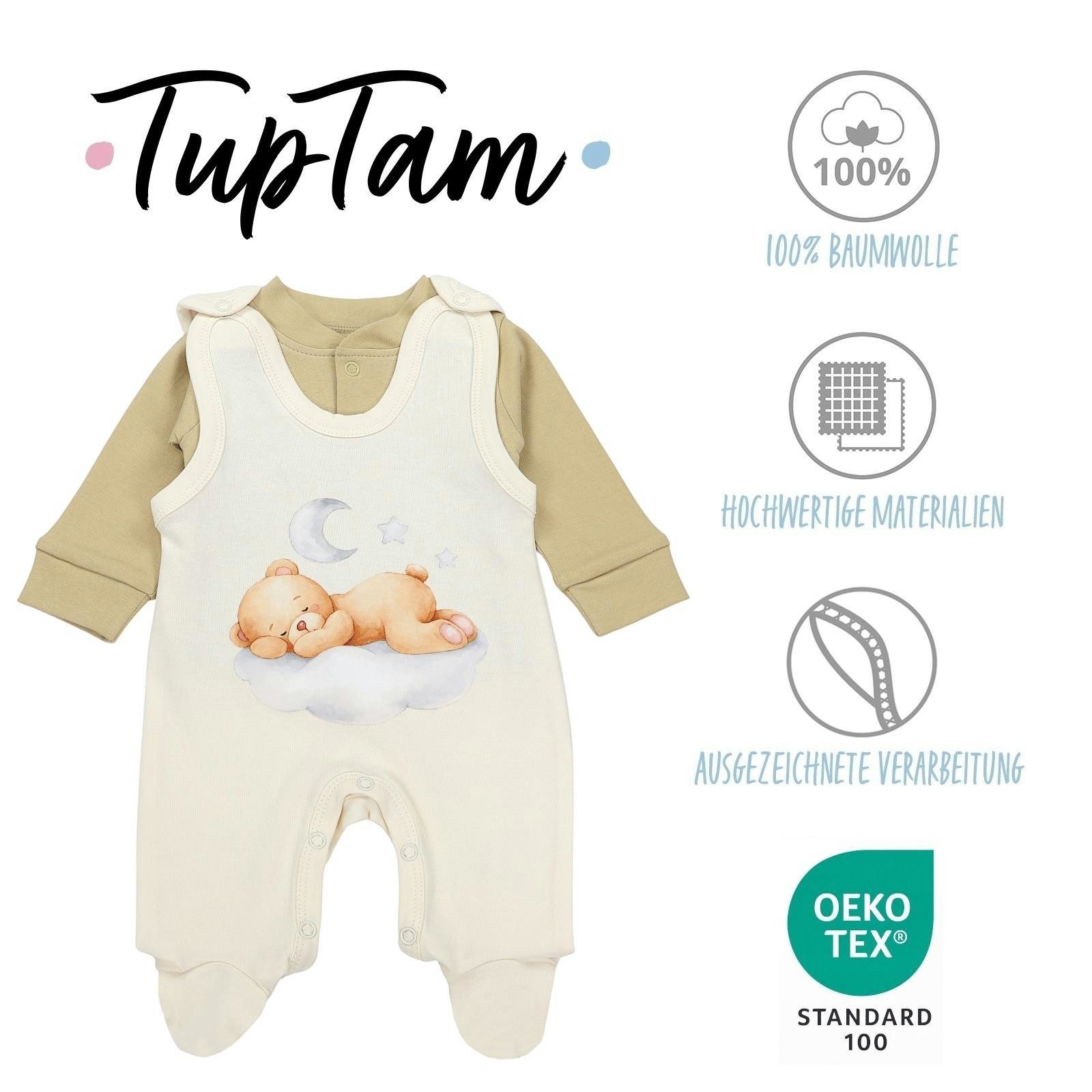 TupTam Strampler TupTam Baby Mädchen Jungen Strampler mit Langarmshirt Aufdruck Spruch