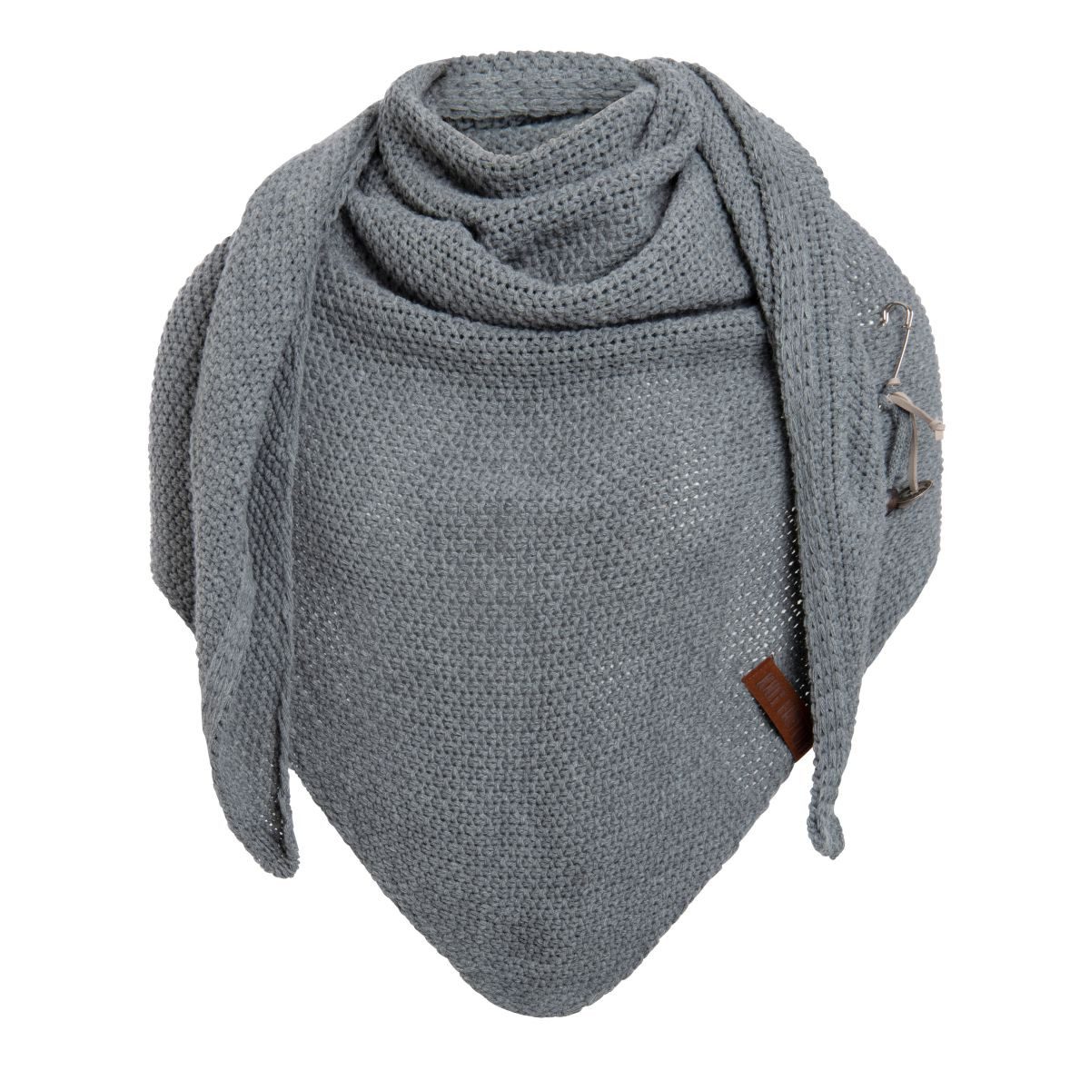 Knit Factory Strickschal Coco Dreiecksschal Med Grey, (1-St), Schal Halstuch Dreiecksschal Tuch Strickmode