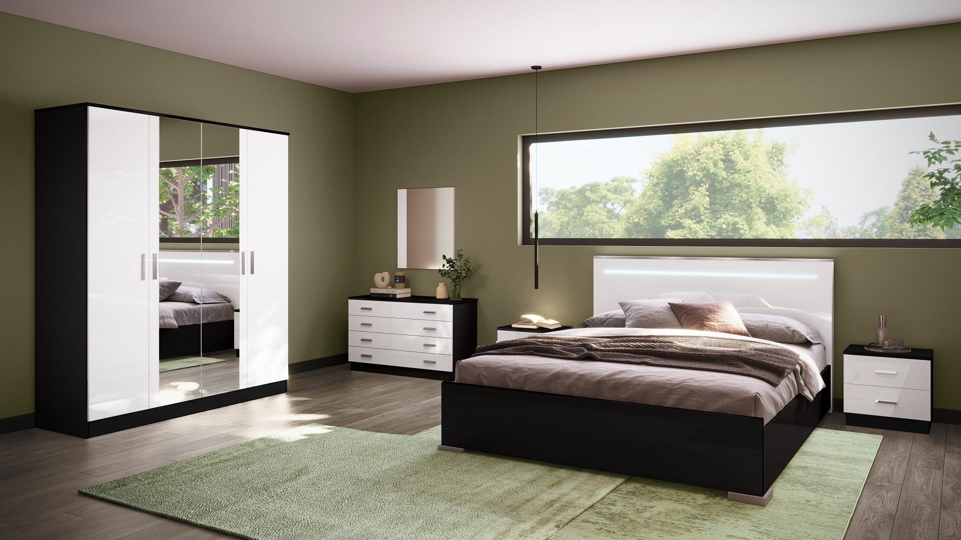 Interdesign24 Schlafzimmer-Set Noemi, (6-Teilig, in Schwarz/Weiß günstig online kaufen