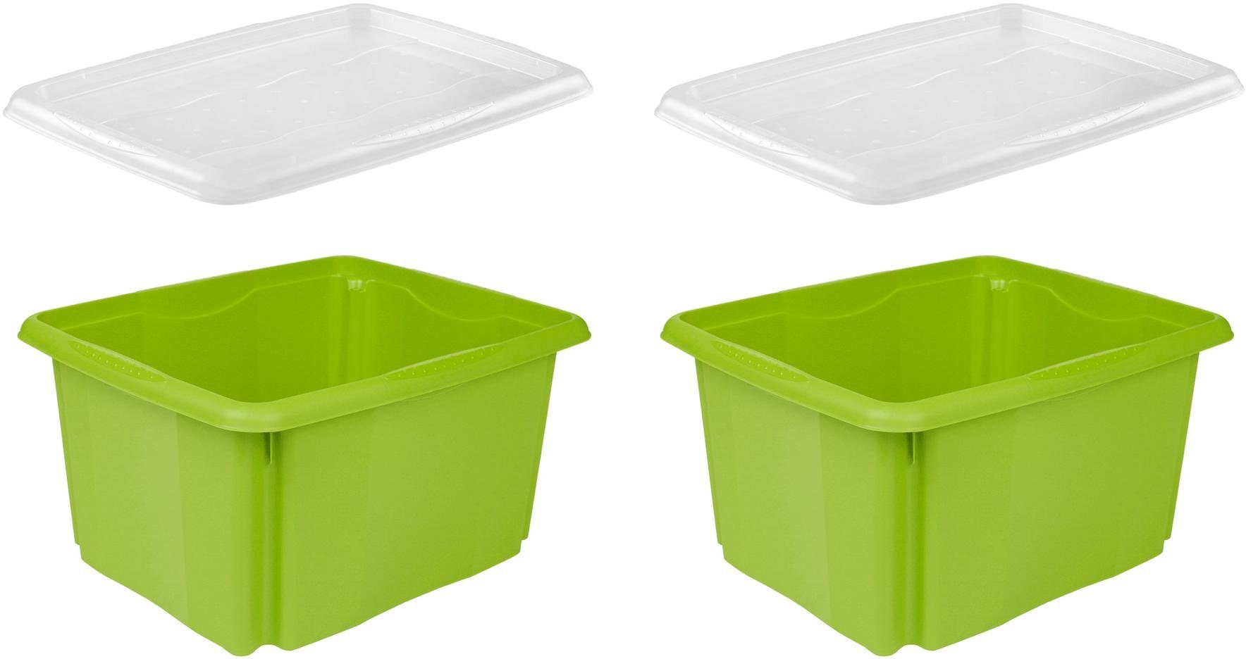 keeeper Organizer emil (Set, 2 St., 2), Aufbewahrungsbox, 24 L, mit Deckel, hochwertiger Kunststoff