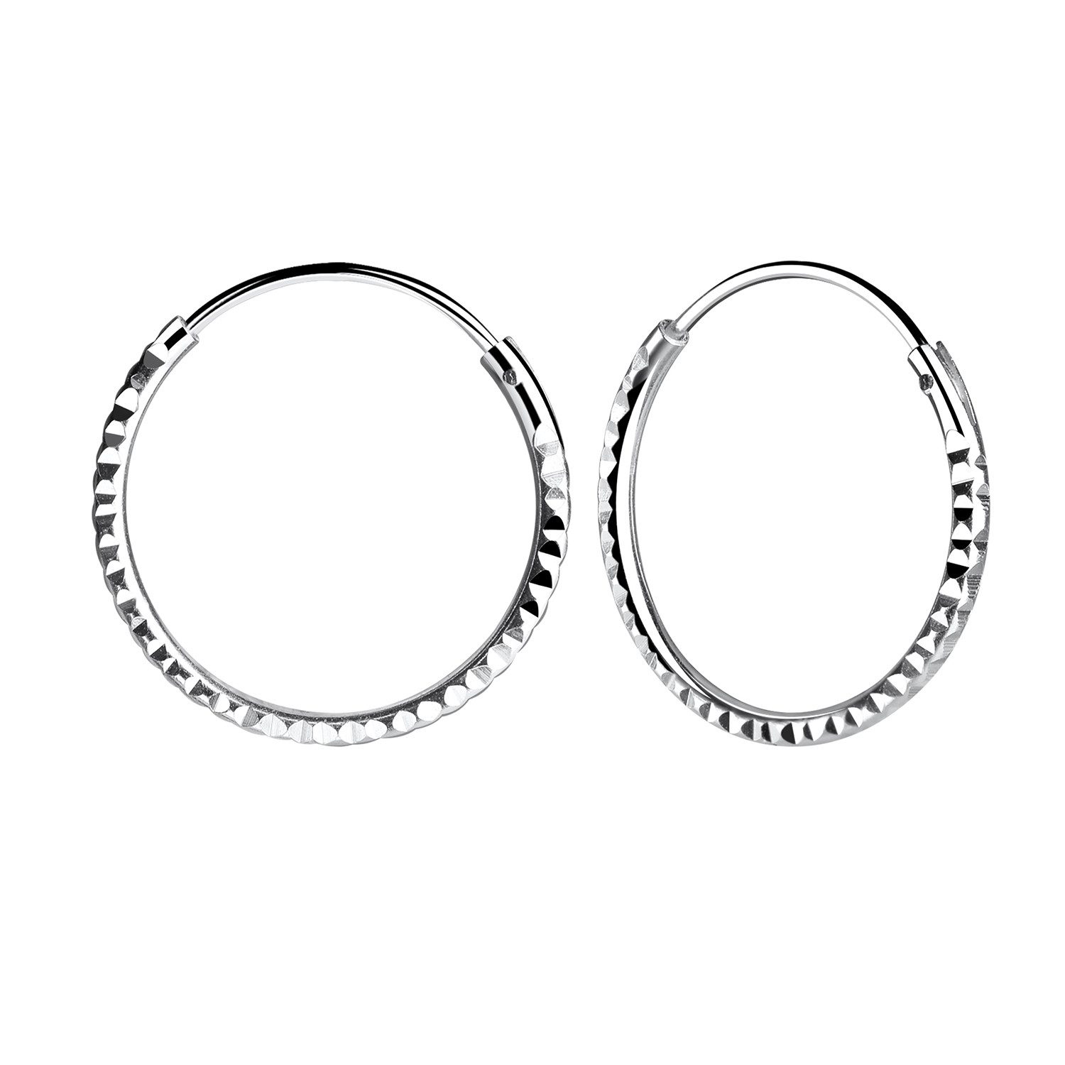 Paar Creolen Diamantschliff (1,2 x 18 mm), 2-tlg.