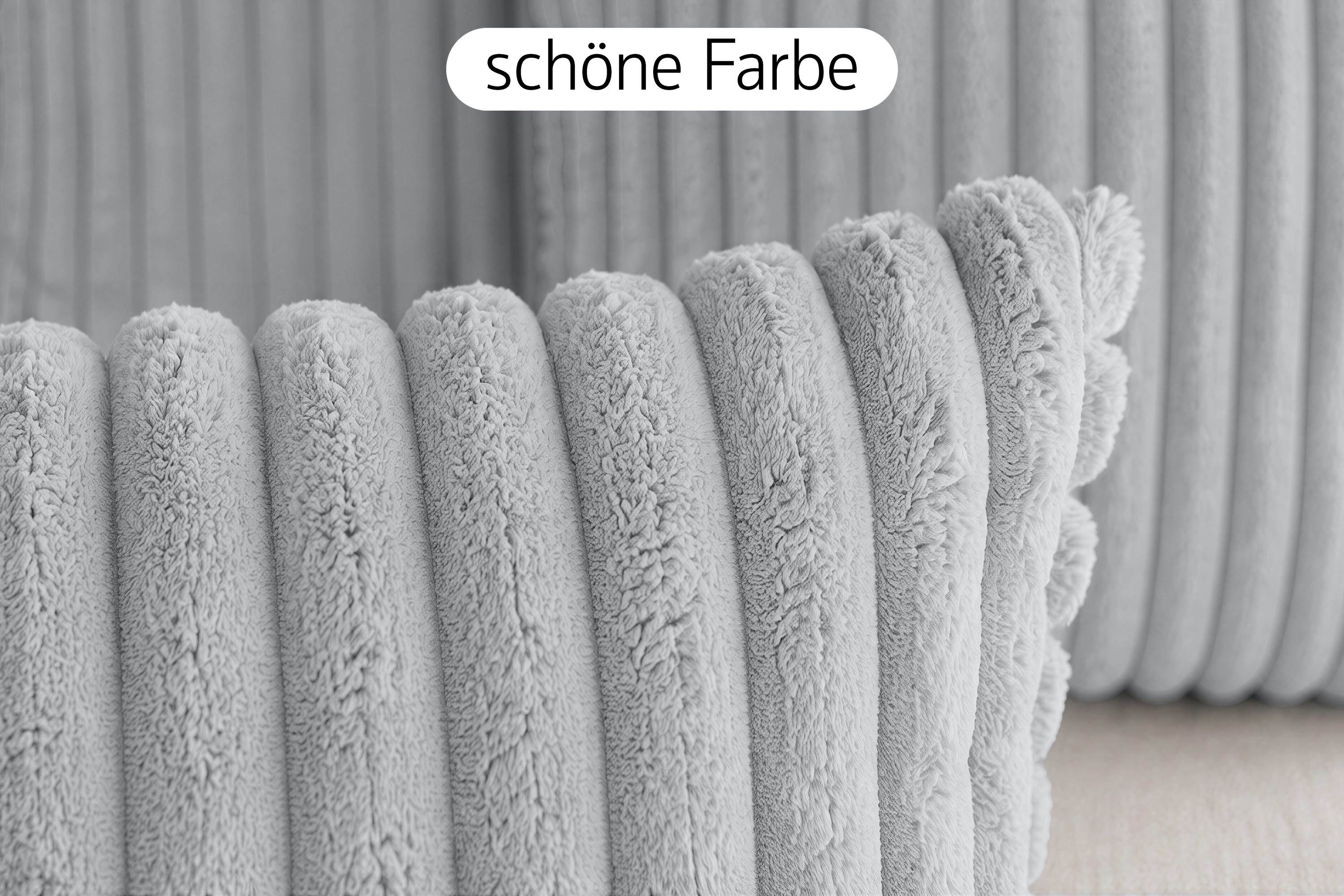 Amilian Dekokissen Dekokissen mit Füllung 4er Set, in moderner Cord-Optik pflegeleicht und waschbar – Bild 4 von 5