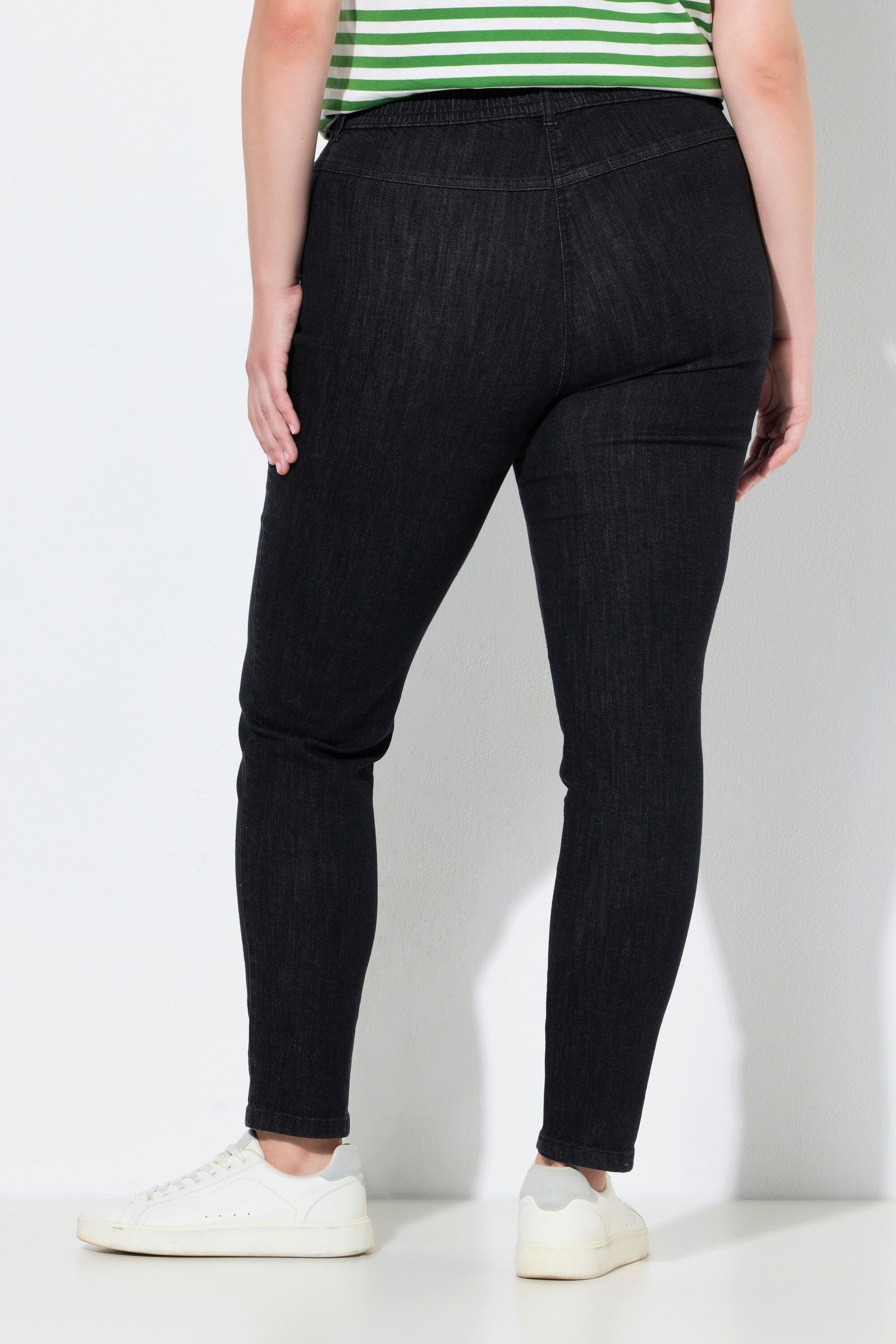 Ulla Popken Jeggings Jeggings schmales Bein Elastikbund Biobaumwolle