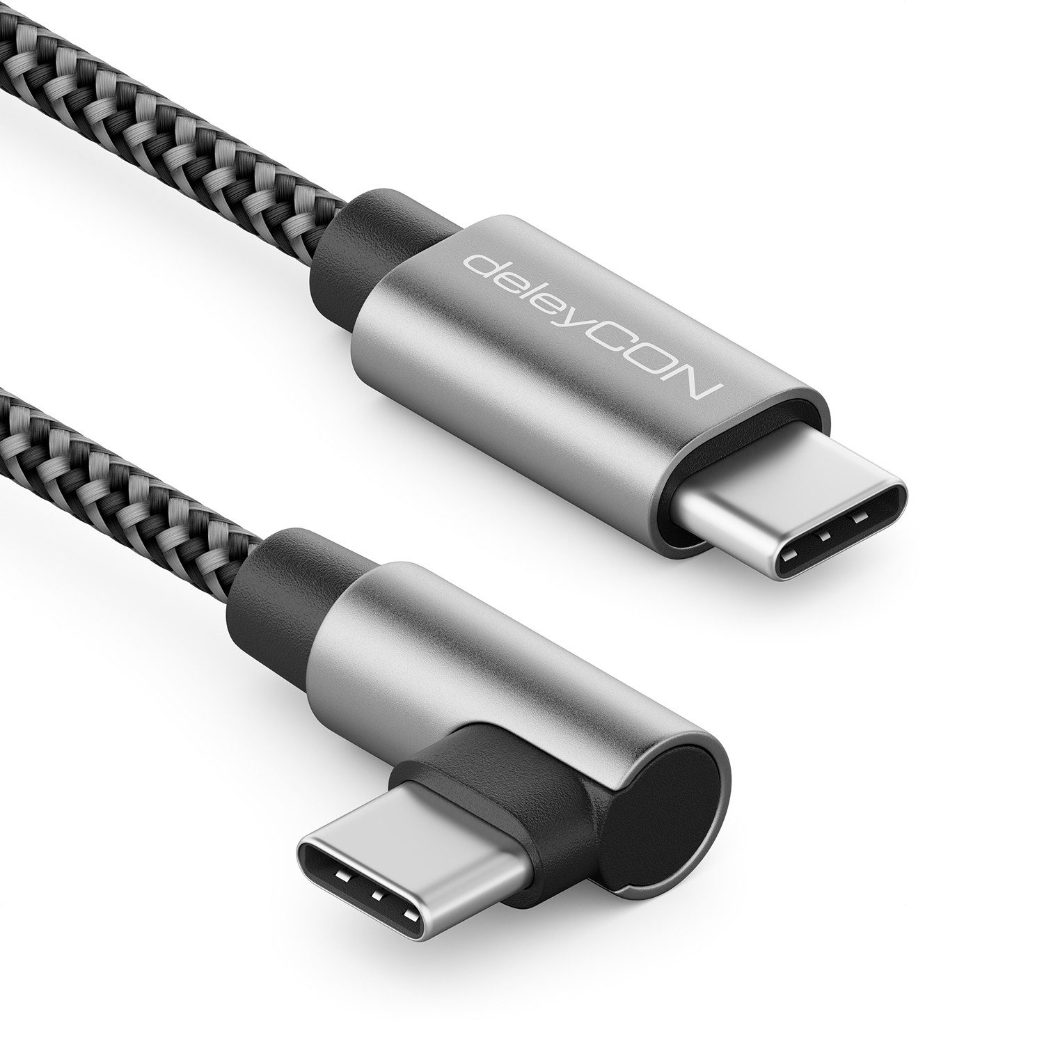 deleyCON deleyCON 0,5m USB C Kabel 1x 90° Gewinkelt PD3.0 (60W USB-Kabel