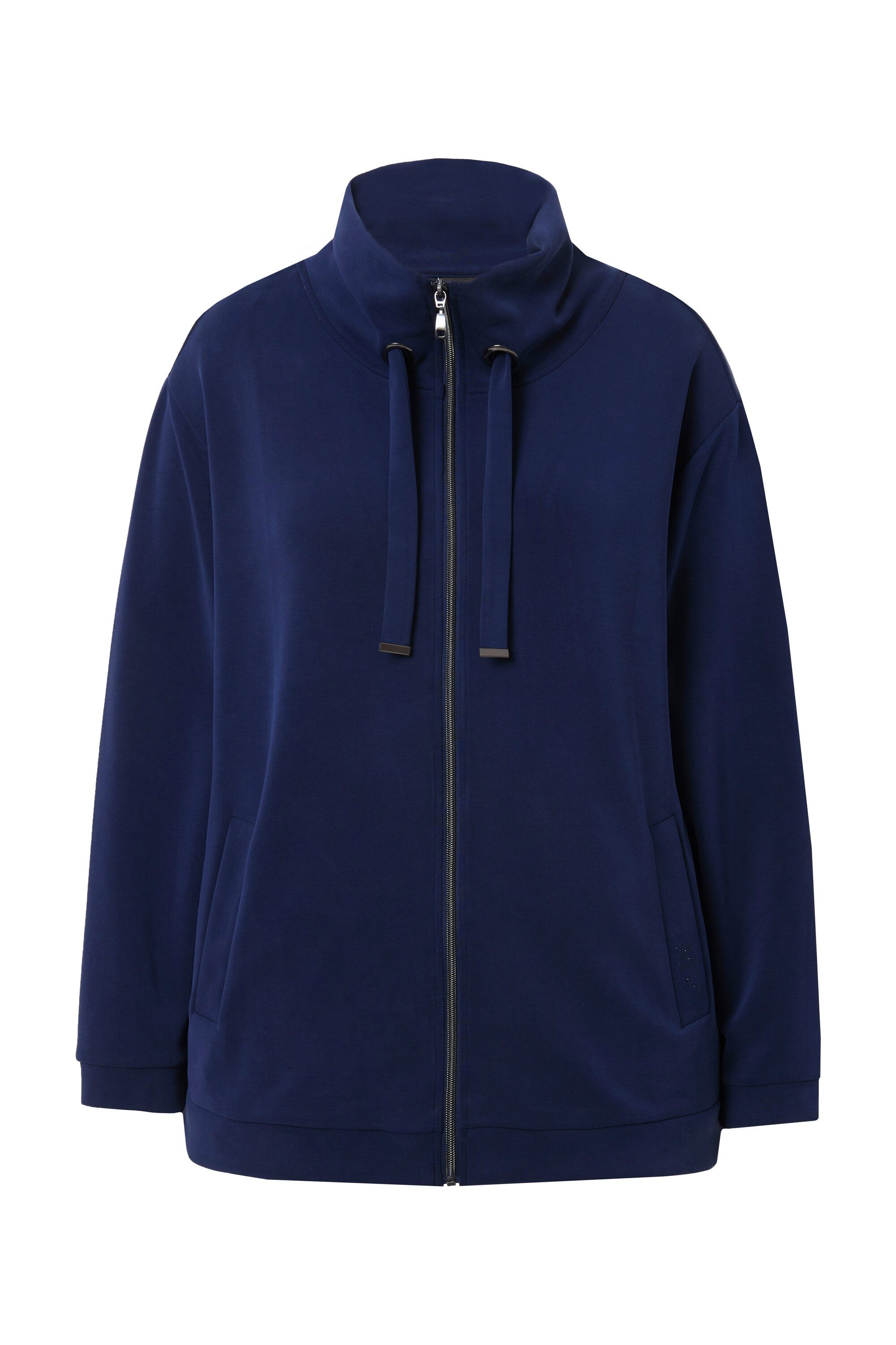 Ulla Popken Sweatjacke Sweatjacke Ziersteine Stehkragen günstig online kaufen