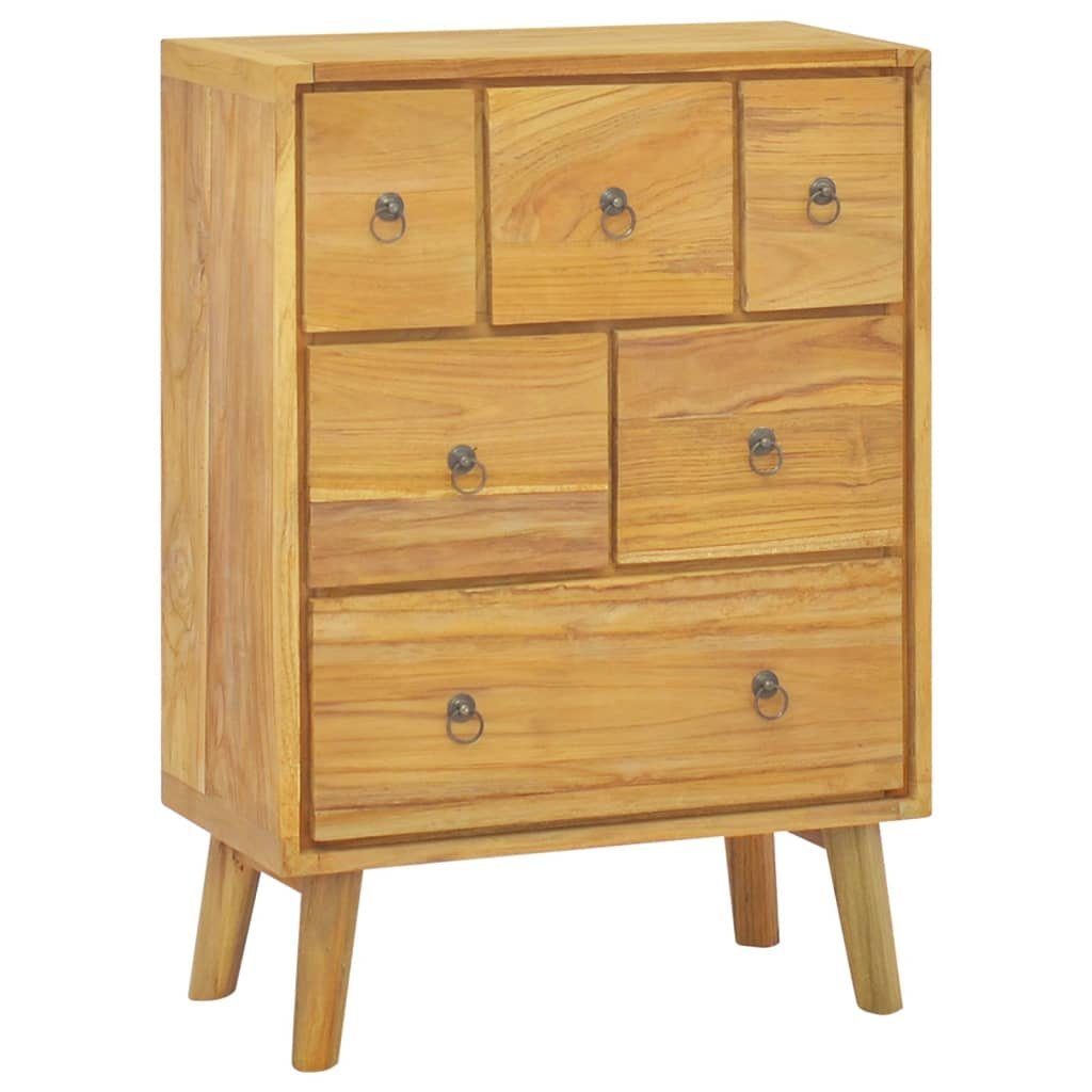 Highboard Kommode 56x30x80 cm Massivholz Teak Anrichte Highboard