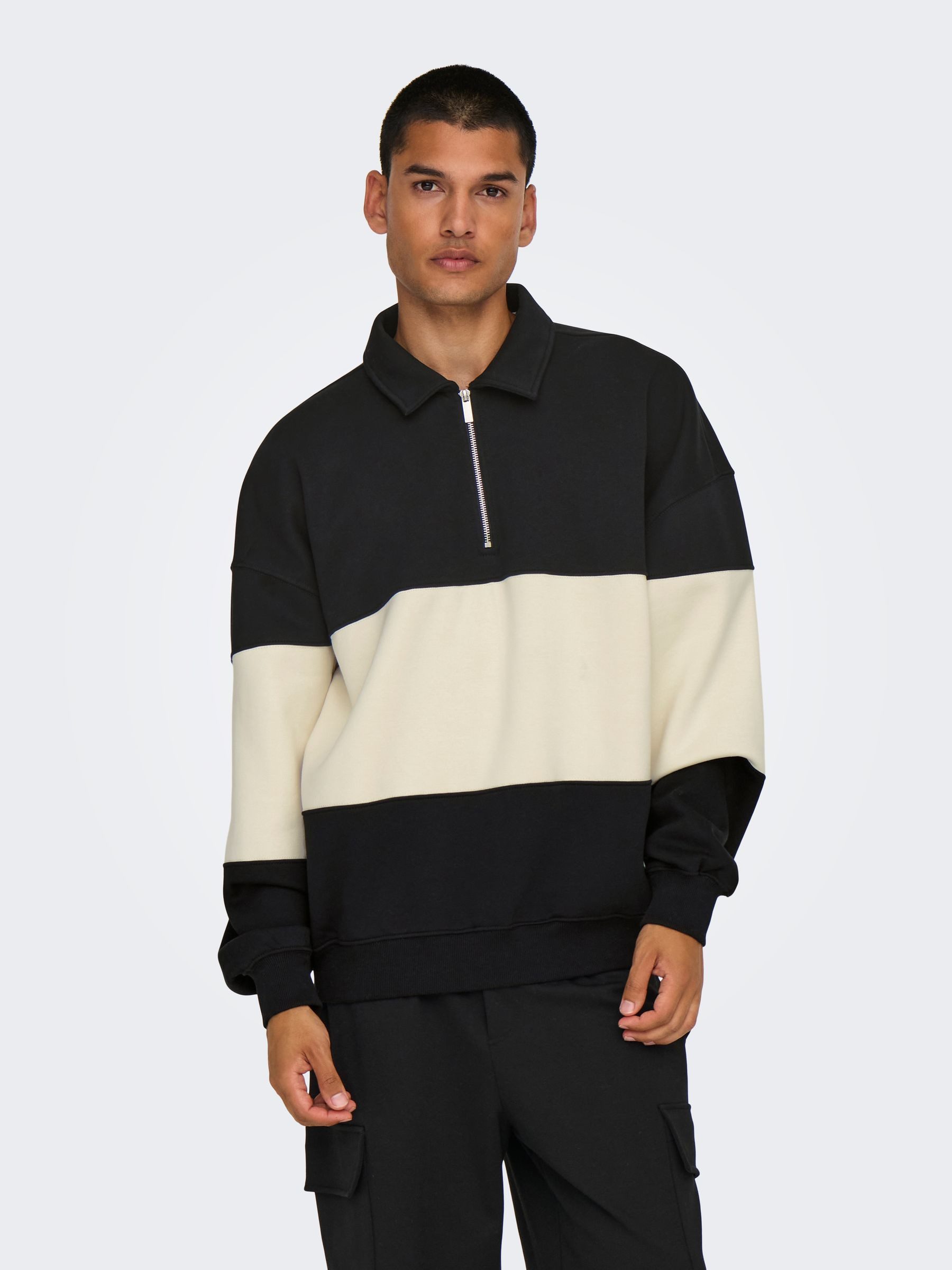 ONLY & SONS Вязаные свитера Polokragen Locker geschnitten ONSBYRON VTG LS ZIP POLO