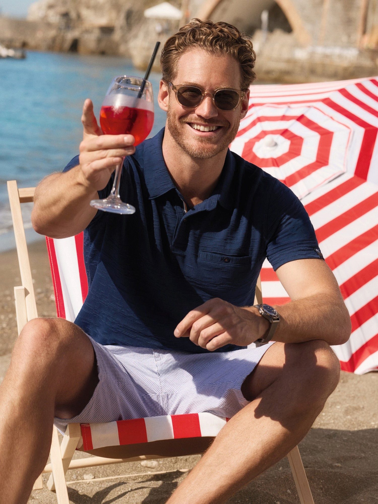 Hajo Poloshirt Poloshirt allover strukturiert in stay fresh-Qualität