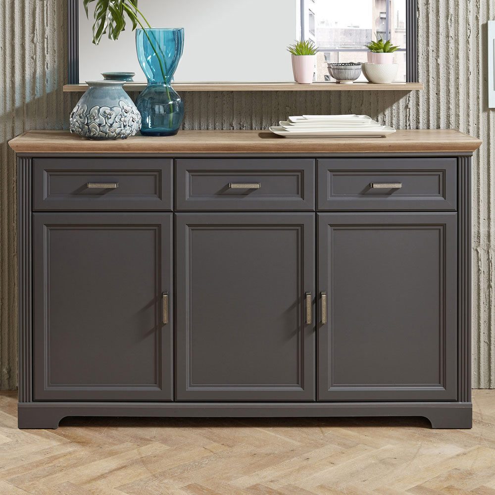 Lomadox Sideboard JÜLICH-36, Eiche Nb. 166/102/48 cm