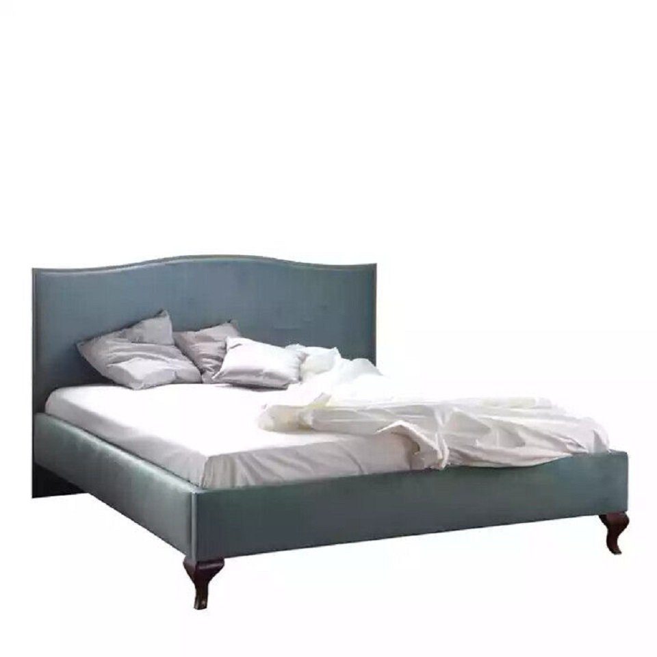 Doppel in Europe Bett Design Hotel JVmoebel Holz Made Polster Betten Bett Luxus Blau (1-tlg., Bett),