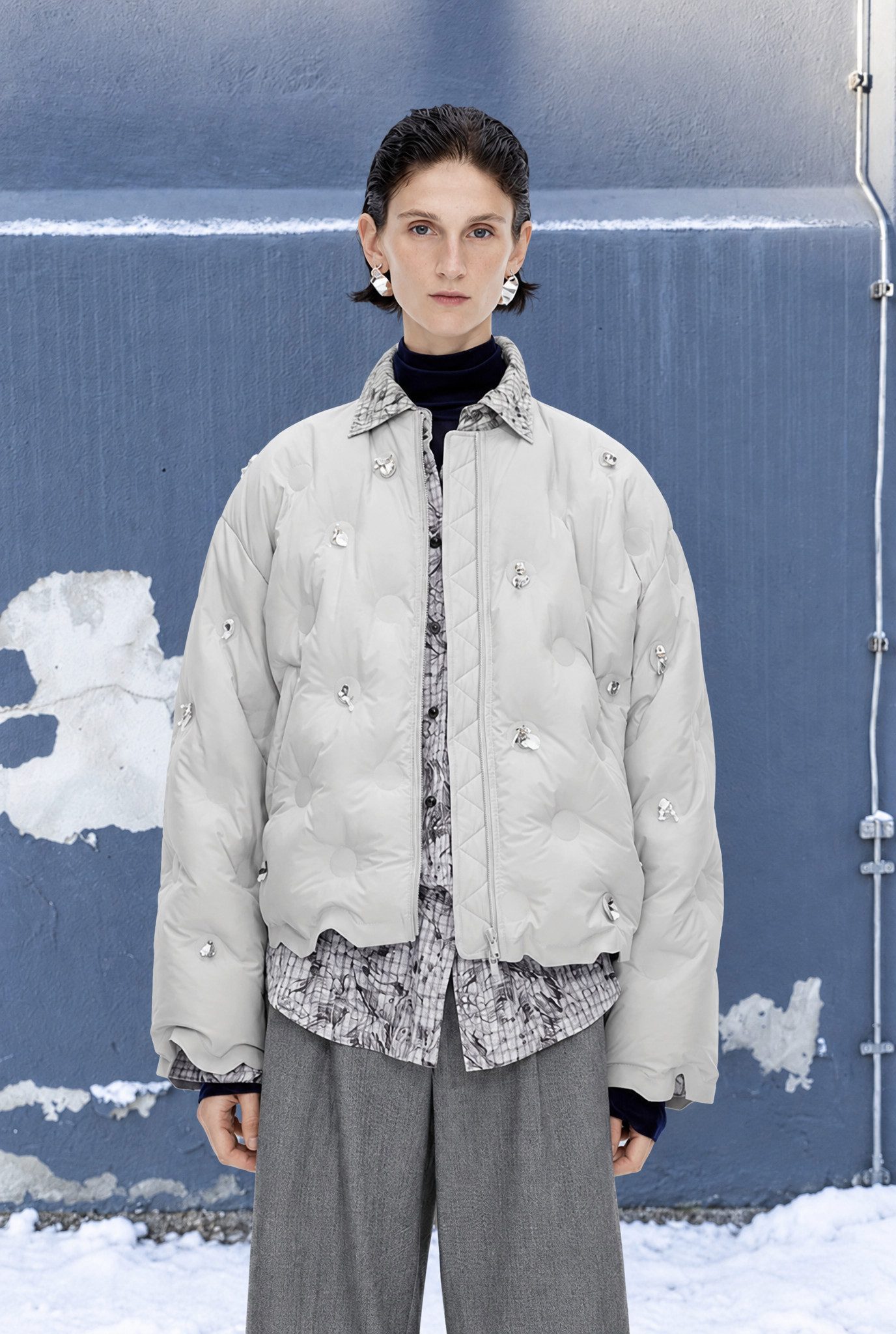 JNBY Daunenjacke Damen Daunenjacke smoke Kurz Steppjacke Schmuckdetails Herbst Winter