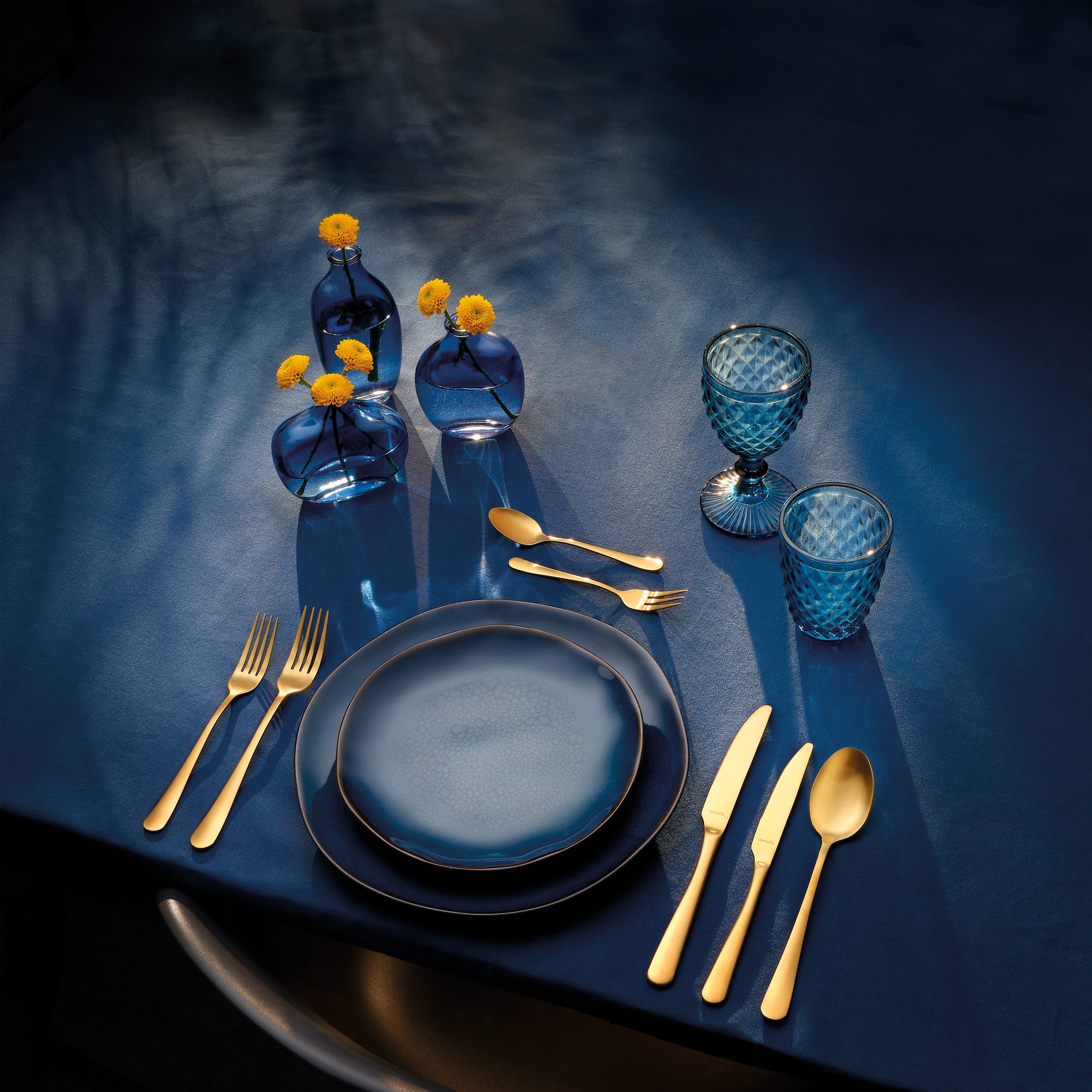 Amefa Kuchengabel AUSTIN (6 Stück), PVD gold, satiniert