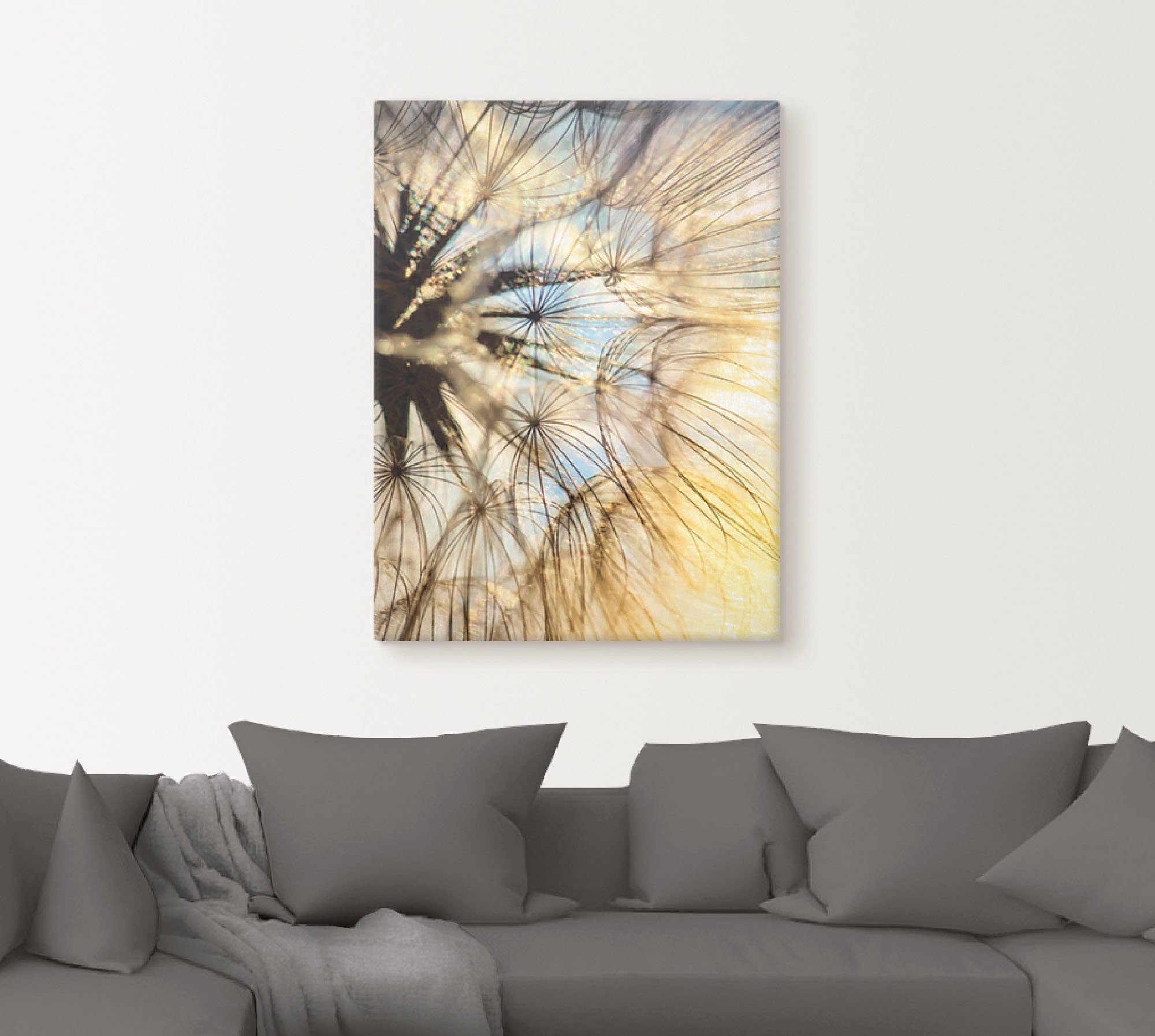 Artland Leinwandbild Pusteblume Poesie, Blumen (1 St), auf Holzrahmen gespannt