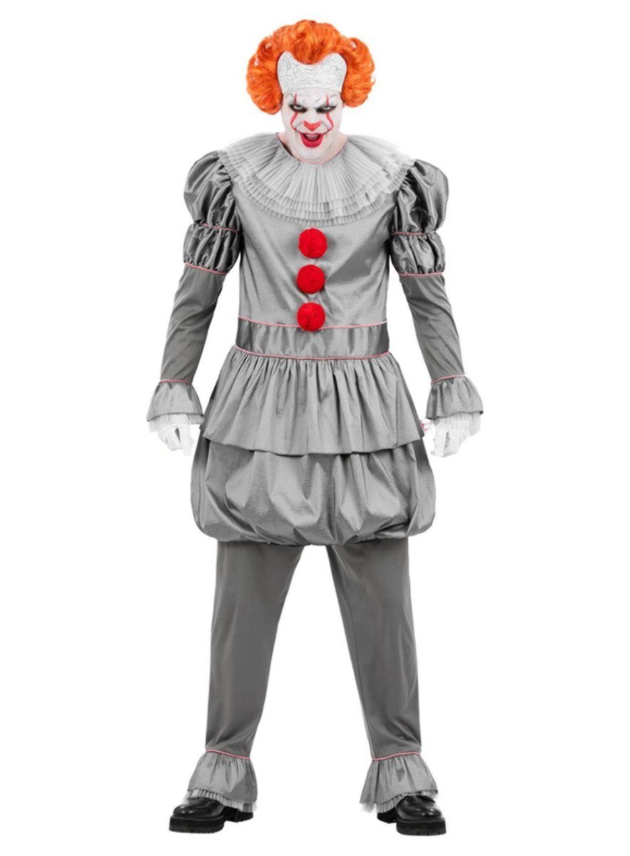 Smiffys Clown-Kostüm Pennywise Chapter 2 Kostüm Halloween Kostüm Herren, Offizielles Kostüm der Neuauflage des Horrorfilms 'Es' von Stephen Ki