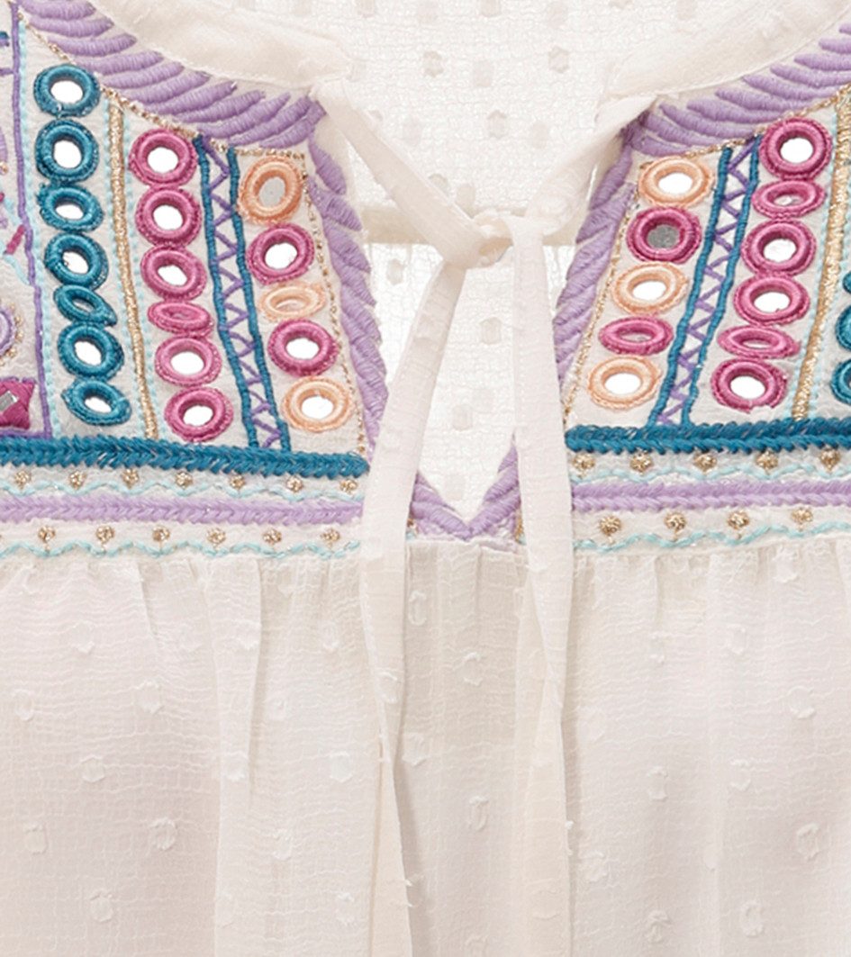 Aniston CASUAL Schlupfbluse mit aufwändig bestickter Passe und Spiegelverzierung