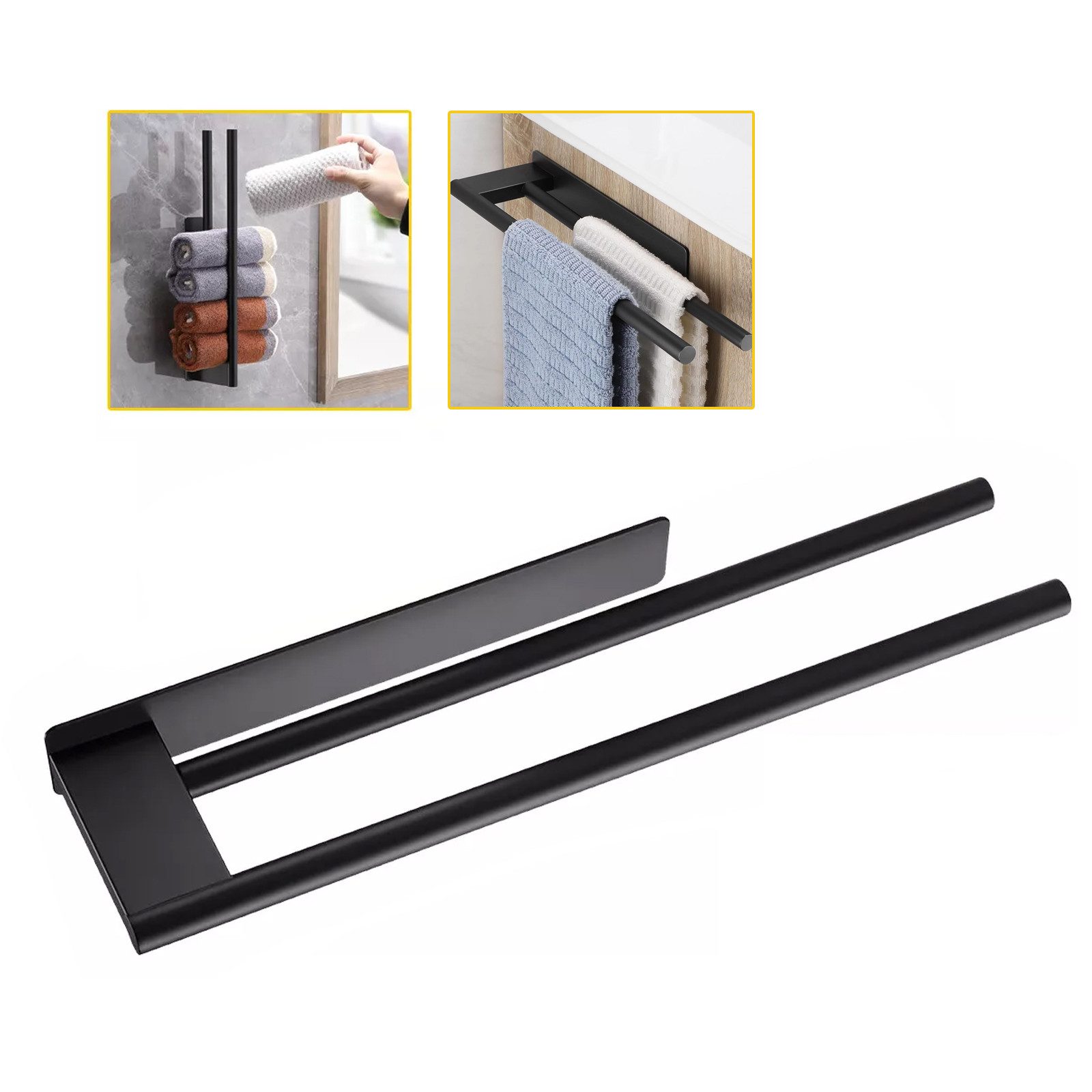 MODFU Doppelhandtuchhalter Zweiarmiger Edelstahl Handtuchhalter Badetuchhal günstig online kaufen