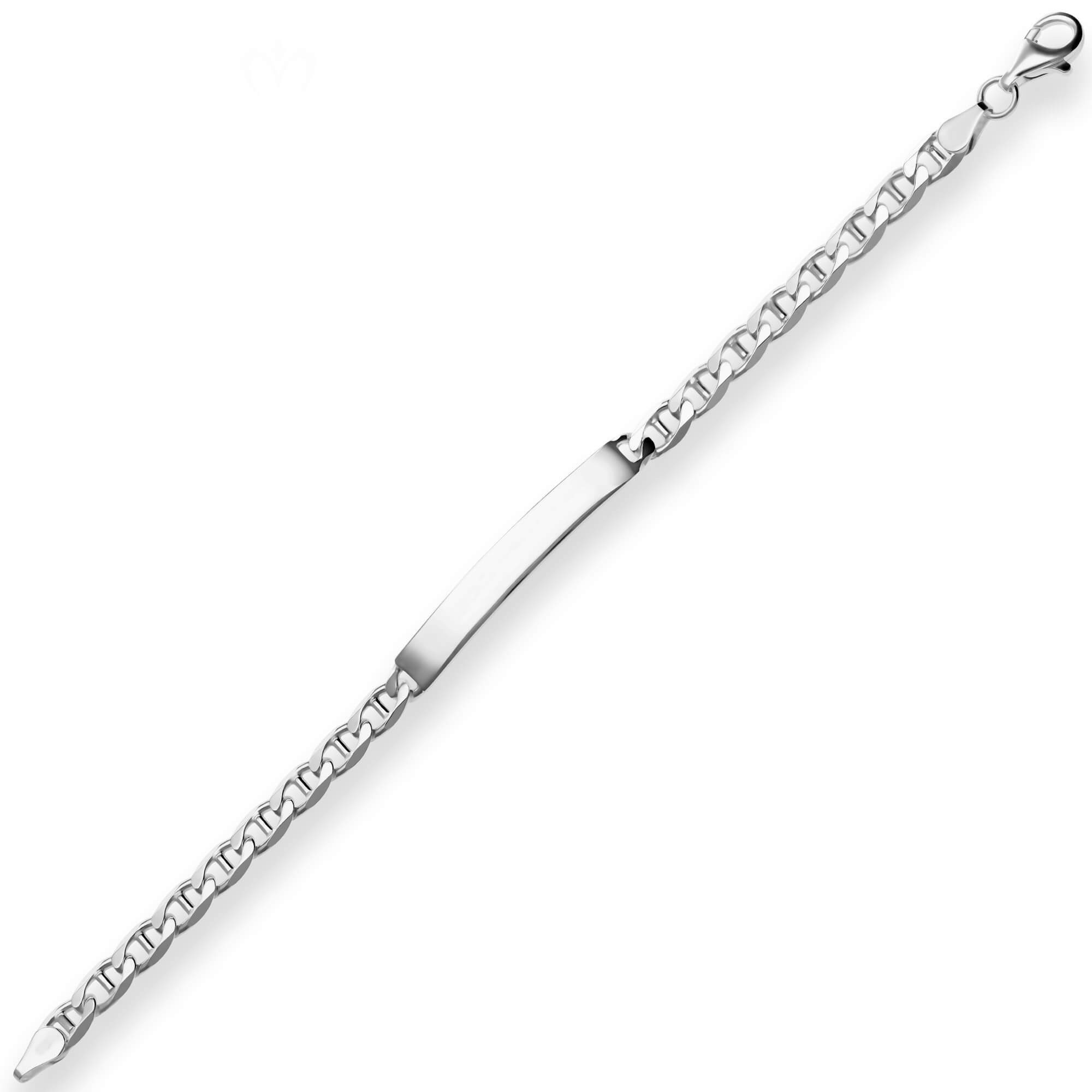 Silberarmband 5,6mm Id-Armband aus 925 Silber rhodiniert 20cm
