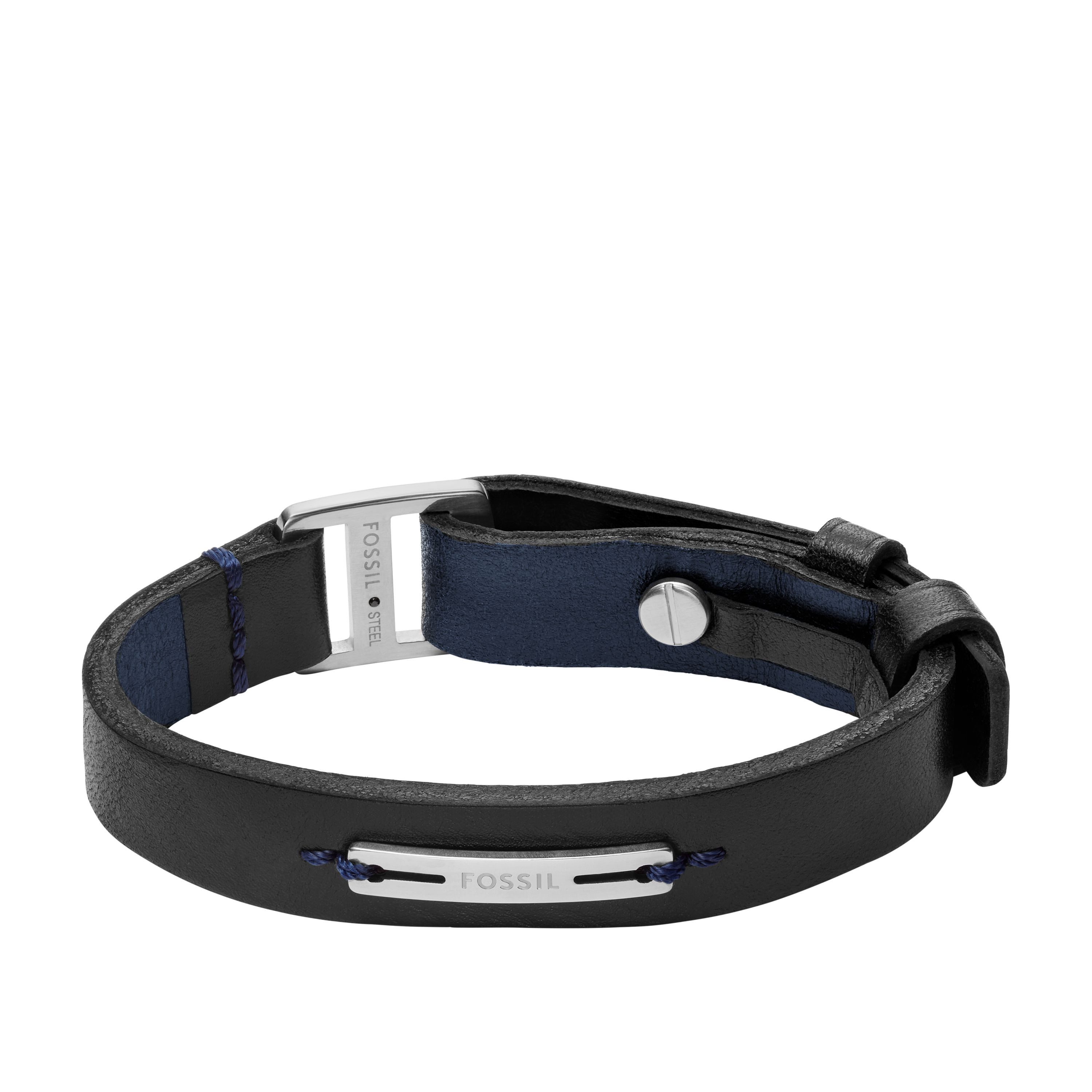 Fossil Lederarmband Schmuck Geschenk Edelstahl, Leder MACHINE