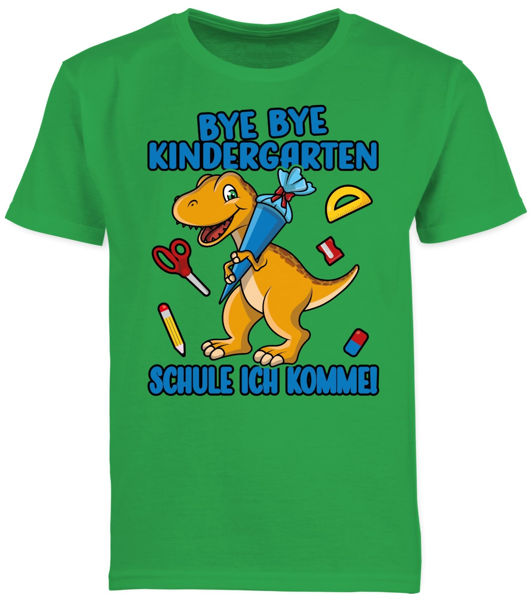 T-Shirt Bye Bye Kindergarten - Schule ich komme! Mit Dino und Schultüte