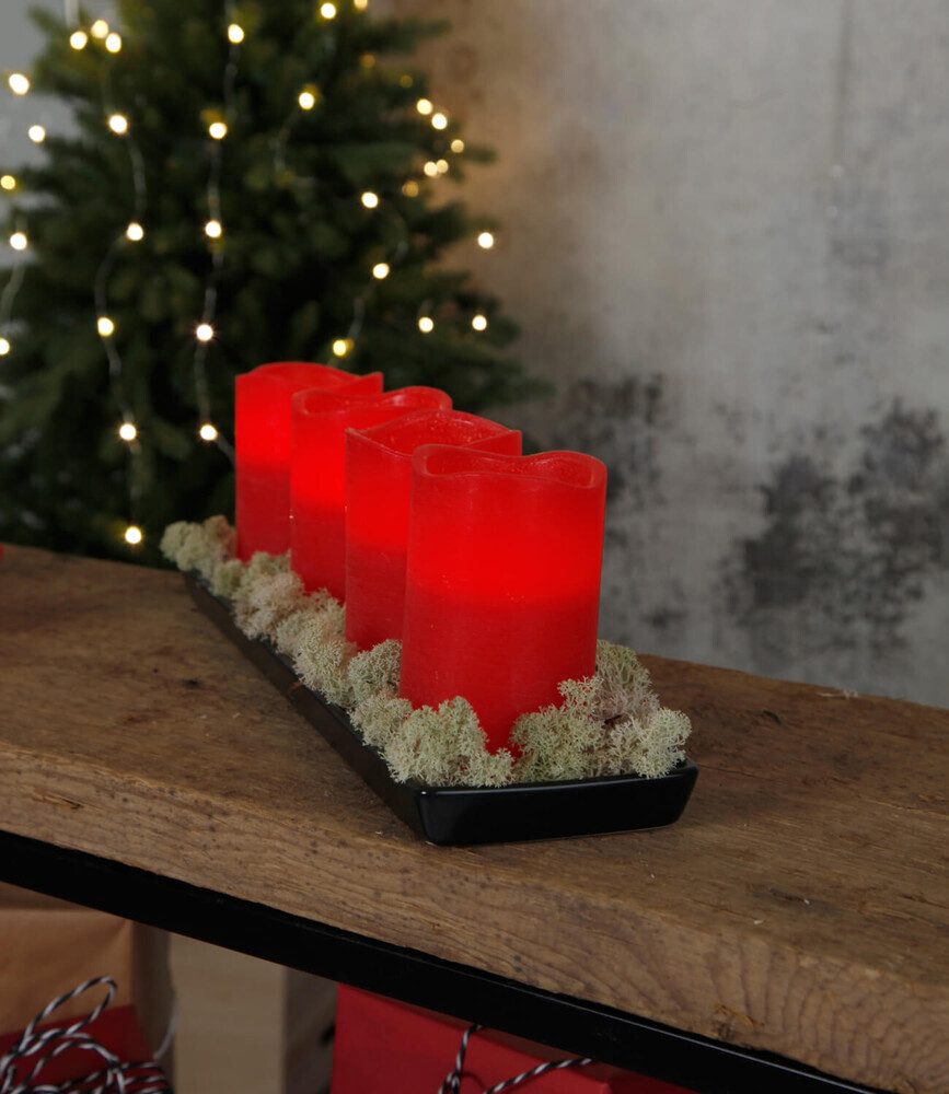 STAR TRADING LED-Kerze 4x "May" rot, Kerze, batteriebetrieben, L75mm (ja)