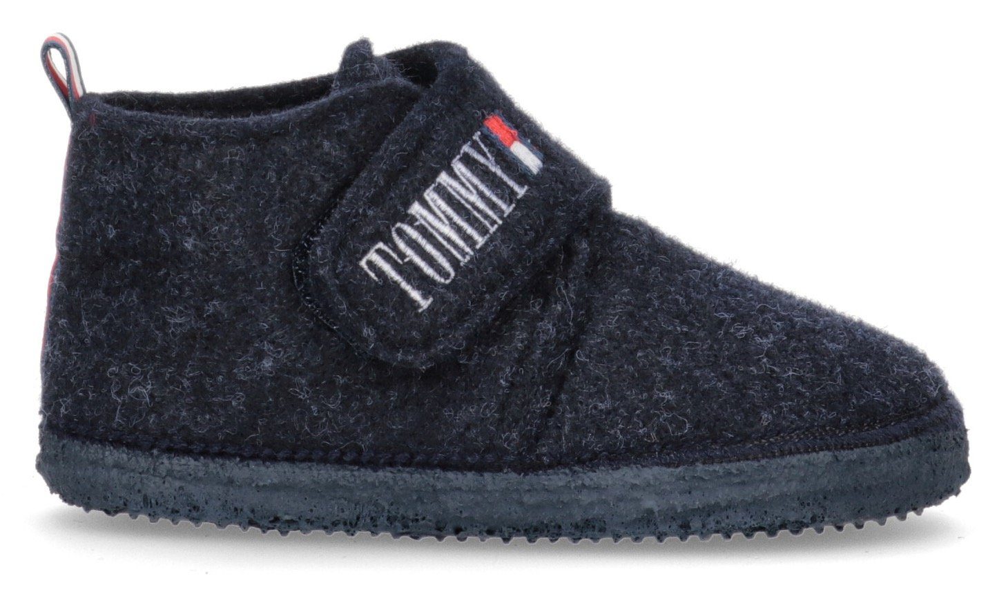 Klettverschluss dunkelblau praktischem INDOOR GREY mit Hausschuh Hilfiger Tommy SLIPPER