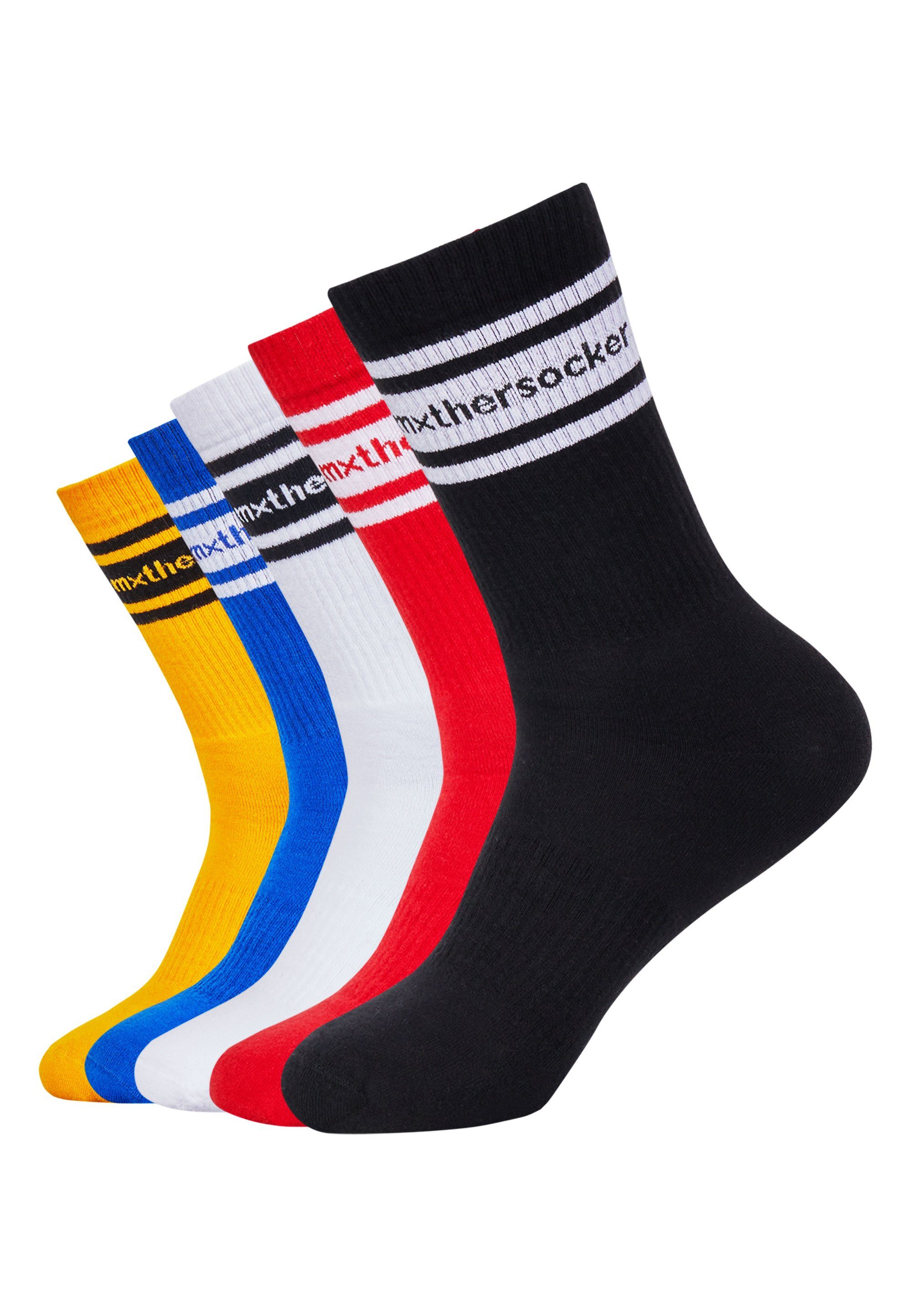 Markenschriftzug Socken (5-Paar) - EIGHTY trendigem CLASSIC mit Mxthersocker EIGHT
