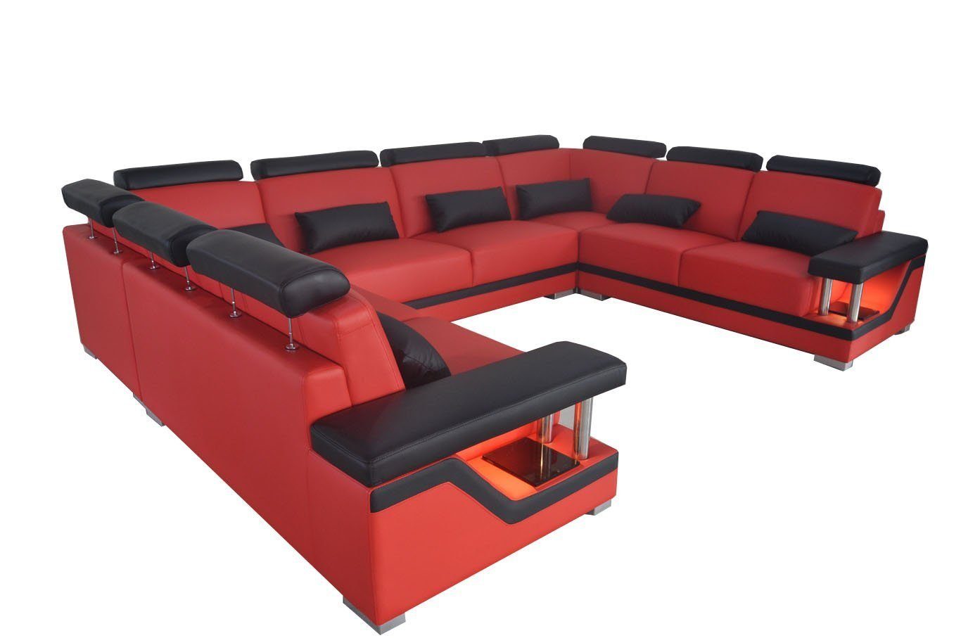 JVmoebel Ecksofa, Ledersofa Couch Wohnlandschaft Sofa Design U-Form L6002 Eck Modern