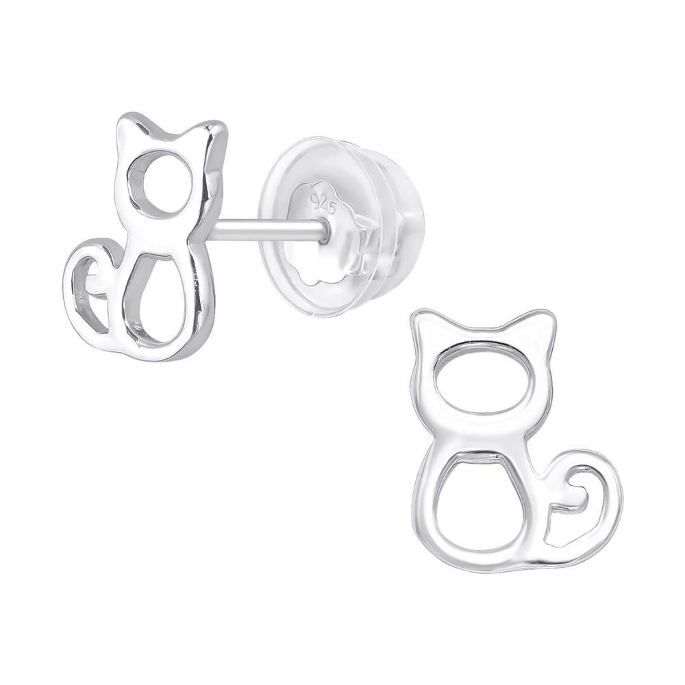 Ohrring-Set Ohrstecker Katzen aus 925 Silber Kinder