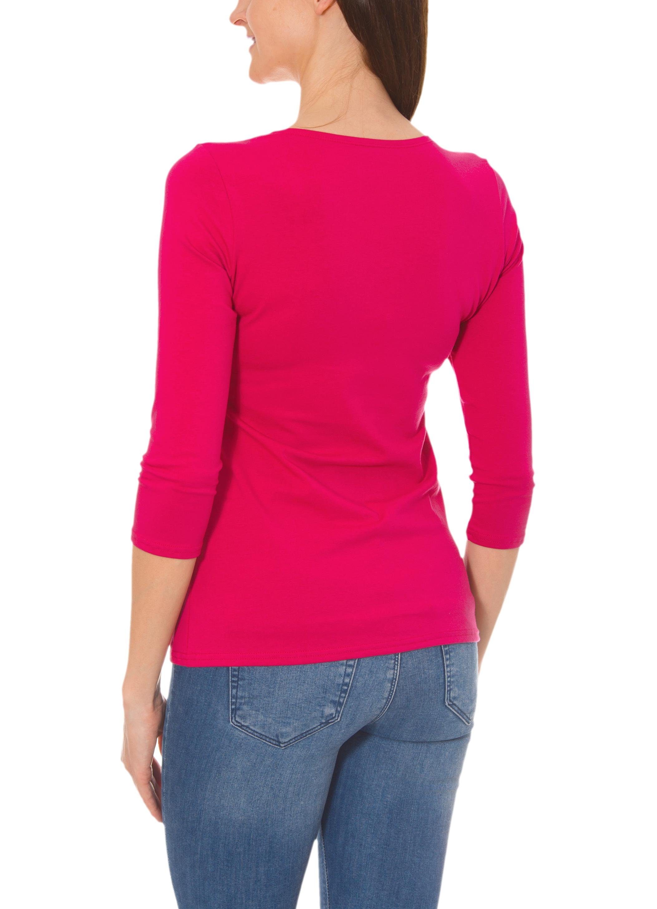 Alkato Longshirt Alkato Damen Shirt 3/4 Arm mit Rundhals