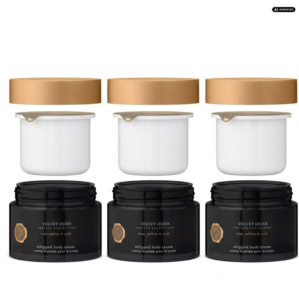 Rituals Körpercreme Rituals Velvet Oudh Refill Body Cream 3er Set, 1-tlg., Vorteilspack mit reichhaltiger Nachfüll-Körpercreme