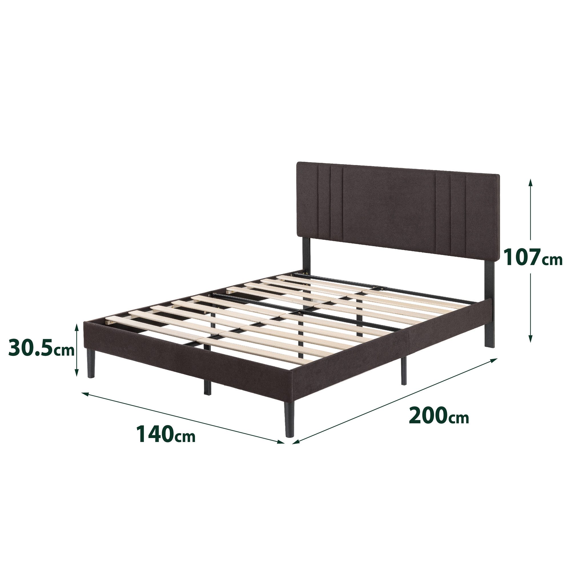 ZINUS Polsterbett Zoya mit Holzlattenrost, hochwertiger Bezug, 140x200cm, A günstig online kaufen