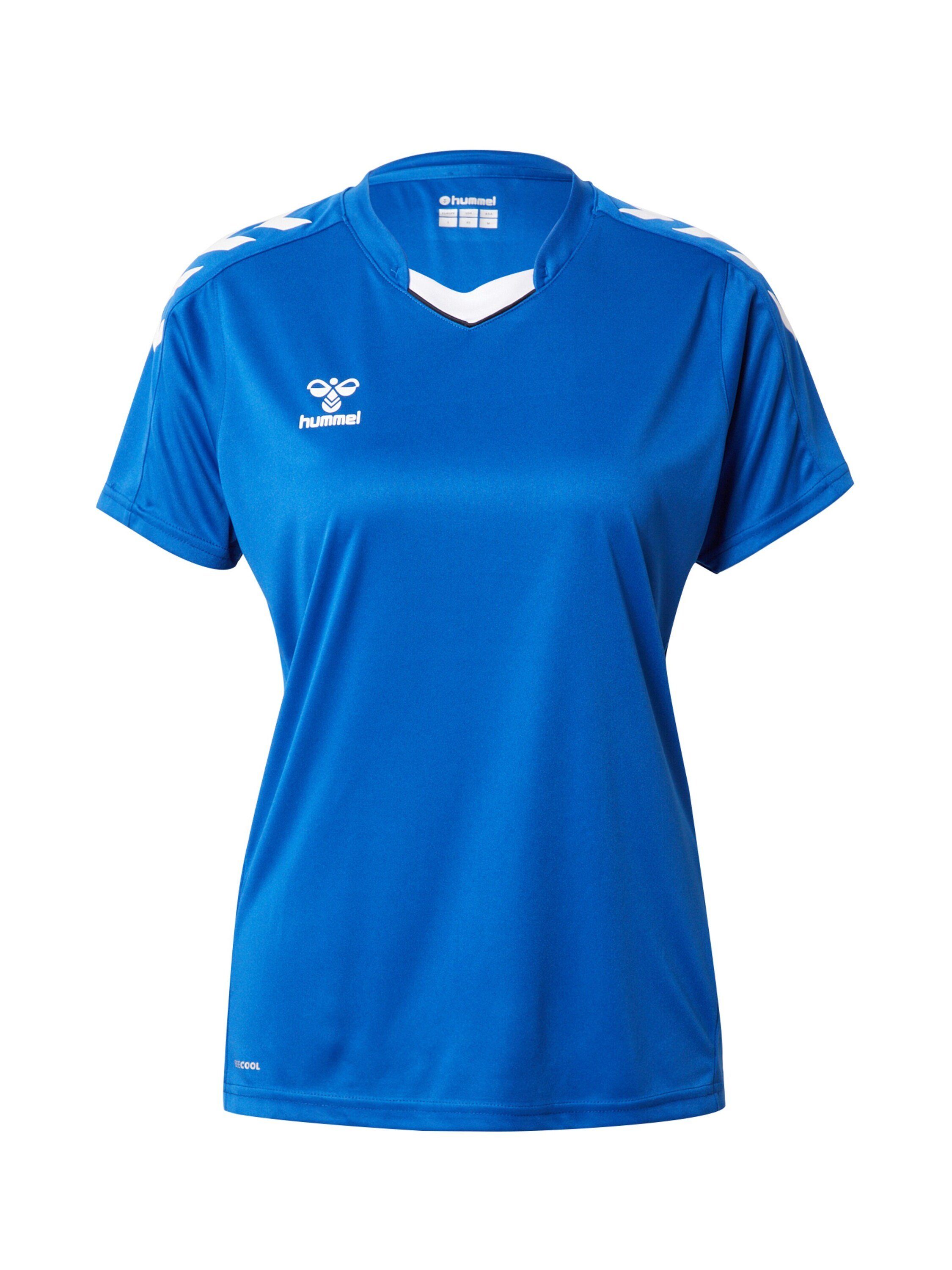hummel T-Shirt (1-tlg) Plain/ohne Details, Seitenstreifen, Weiteres Detail blau
