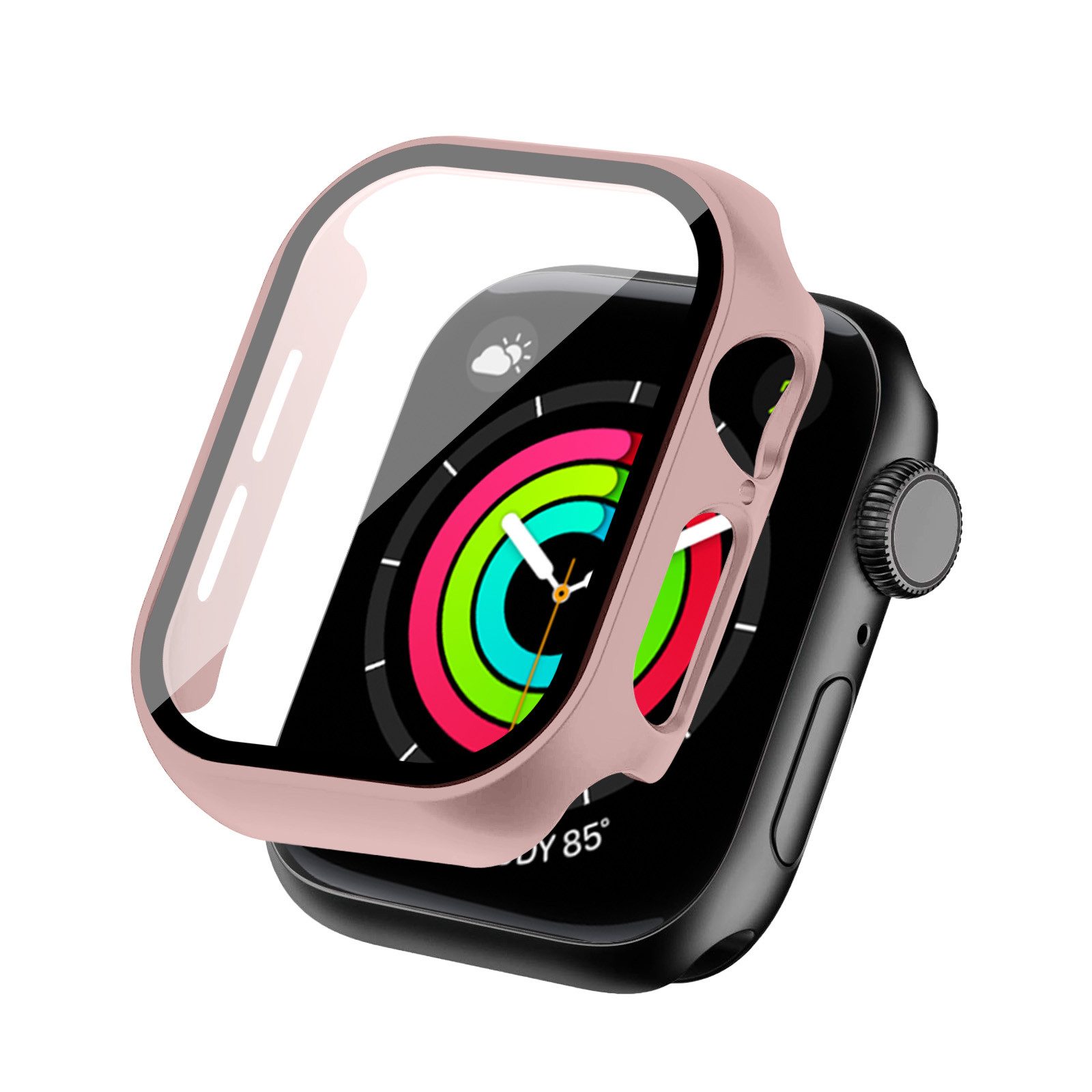 Tec-Expert Smartwatch-Hülle Hülle mit integriertem Displayschutz für Apple Watch 10 / 11 42 mm 42 mm, Rundum Schutz Cover Case Bumper stoß-und kratzfest robust