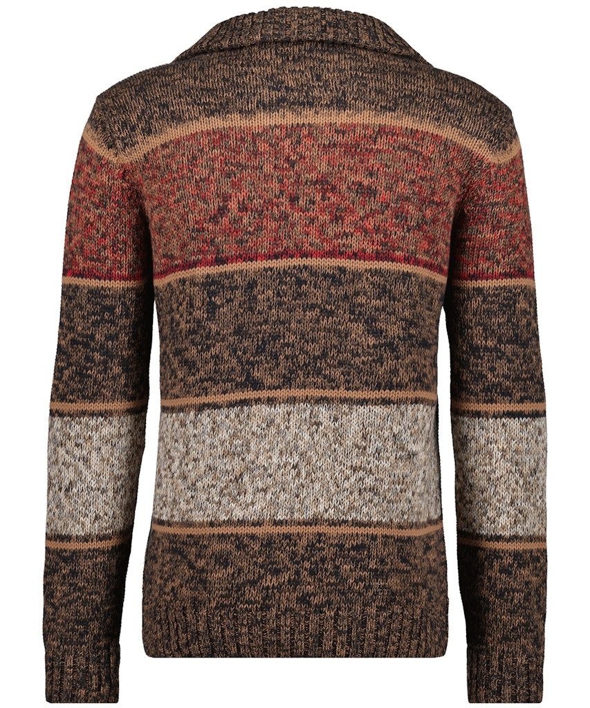 RAGMAN V-Ausschnitt-Pullover, gestreift
