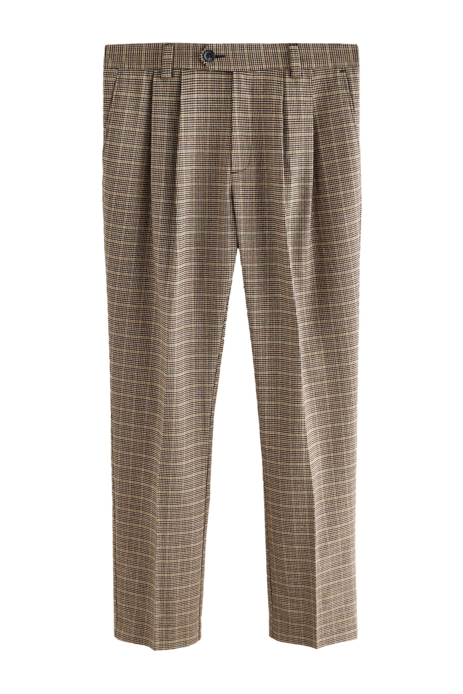 Next Stoffhose Elegante Straight Fit Hose mit Karos + Bundfalten (1-tlg) günstig online kaufen