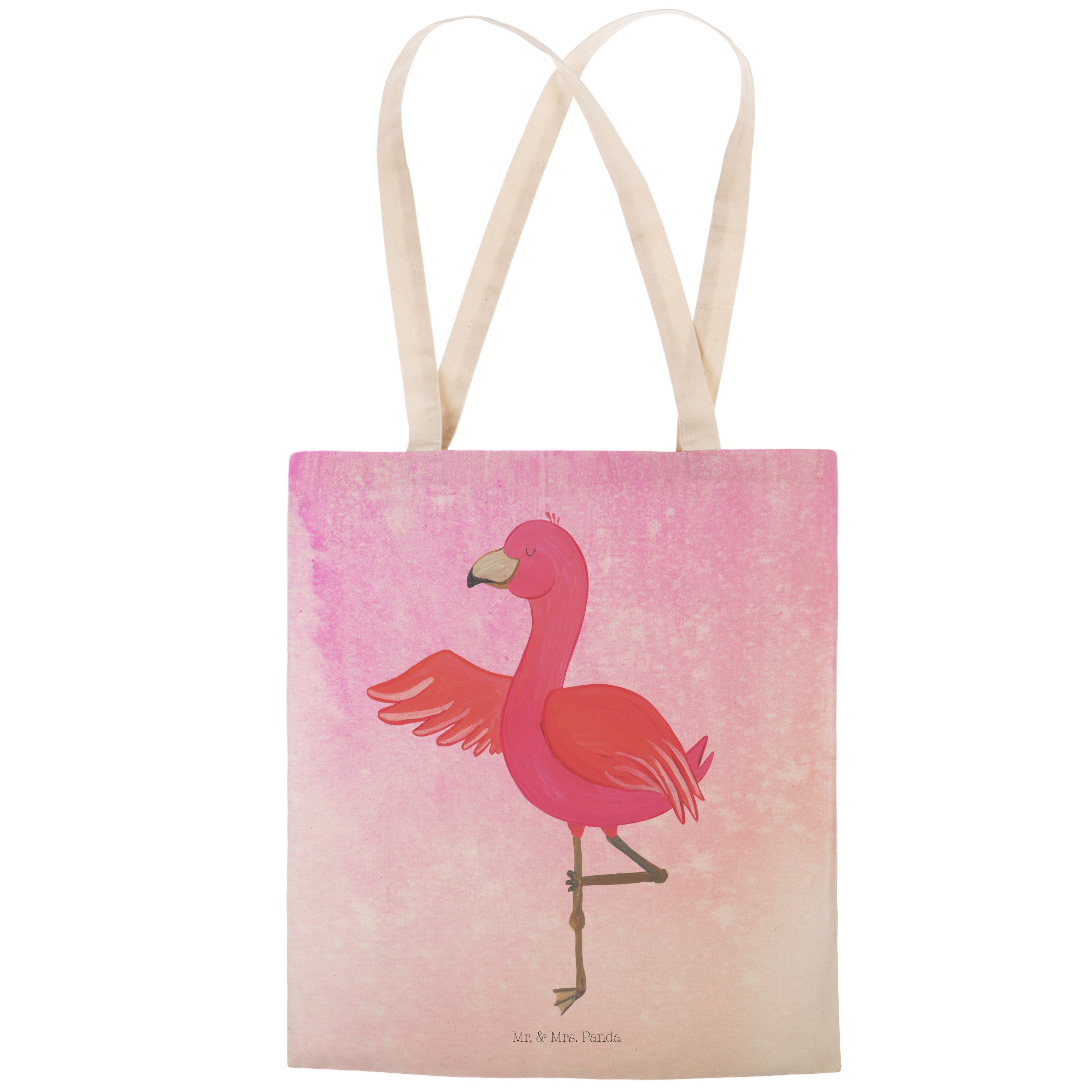 Yoga Pink - Aquarell Panda - Achtsamkeit, Mr. Mrs. Yoga-Übung, Ei Flamingo Geschenk, Tragetasche & (1-tlg)