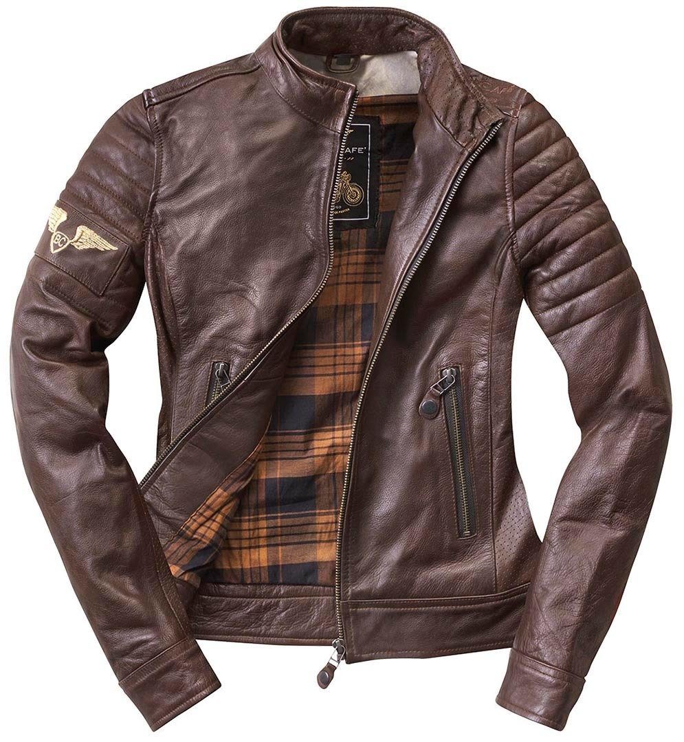 Black-Cafe London Motorradjacke Ilam Damen Motorrad Lederjacke günstig online kaufen