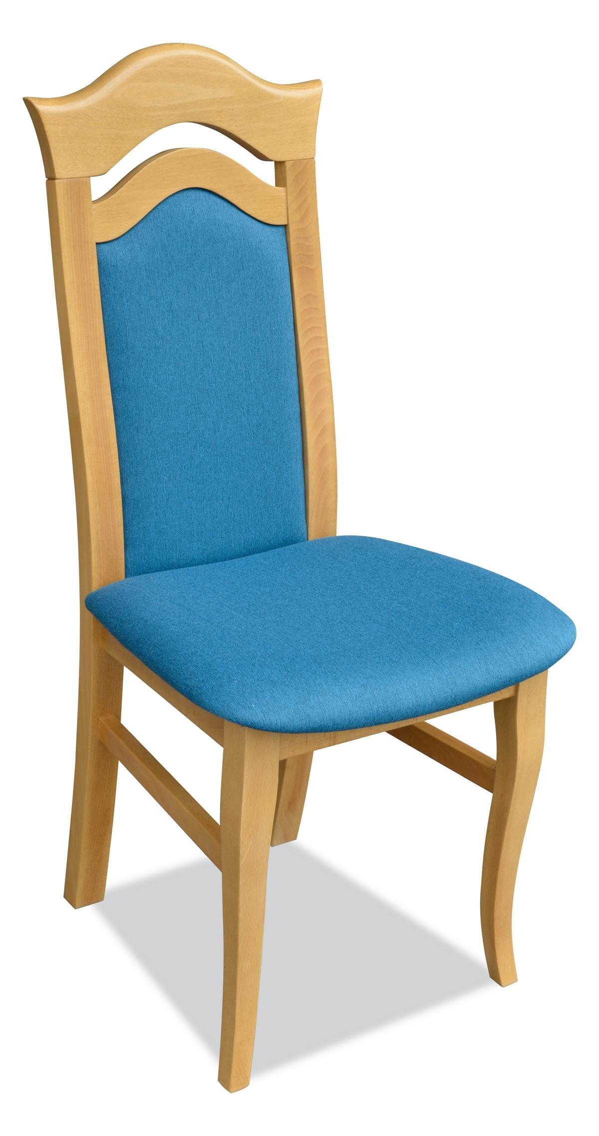 JVmoebel Stuhl, Stuhl 1x Ess Zimmer Polster Stuhl Sessel Fernseh Lounge Club Textil Blau