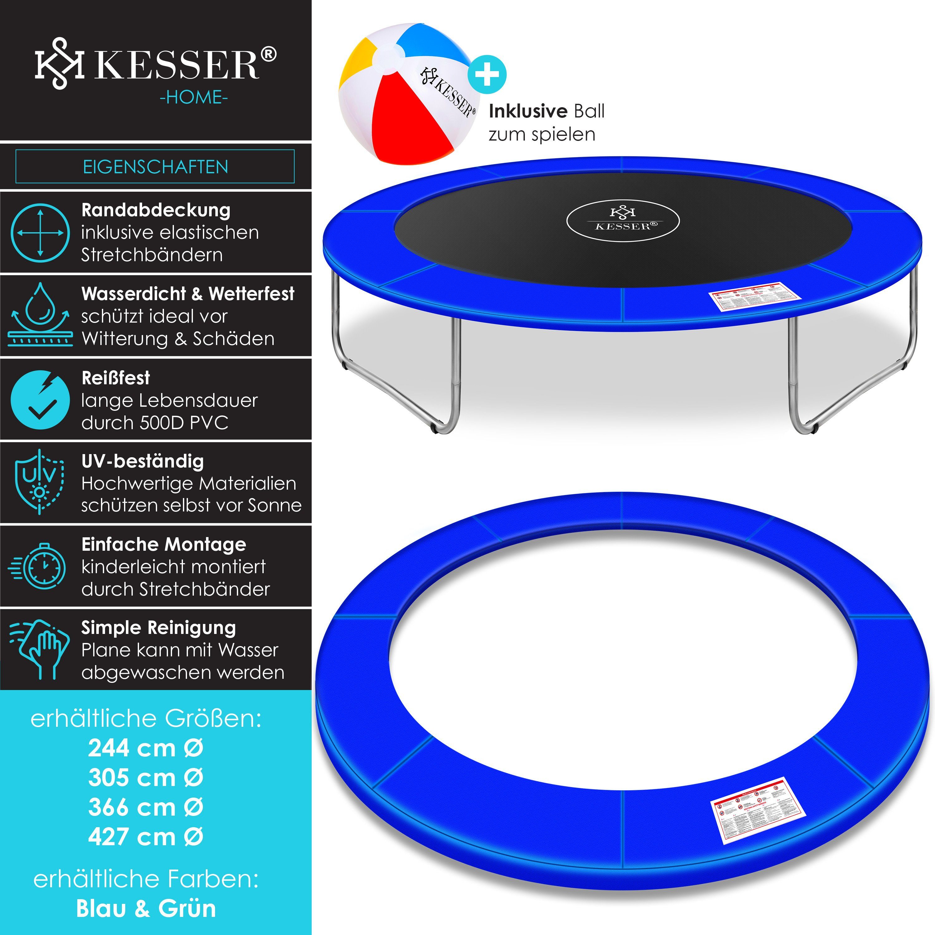 KESSER Gartentrampolin, Trampolin Randabdeckung 244 305 366 426 cm 30cm