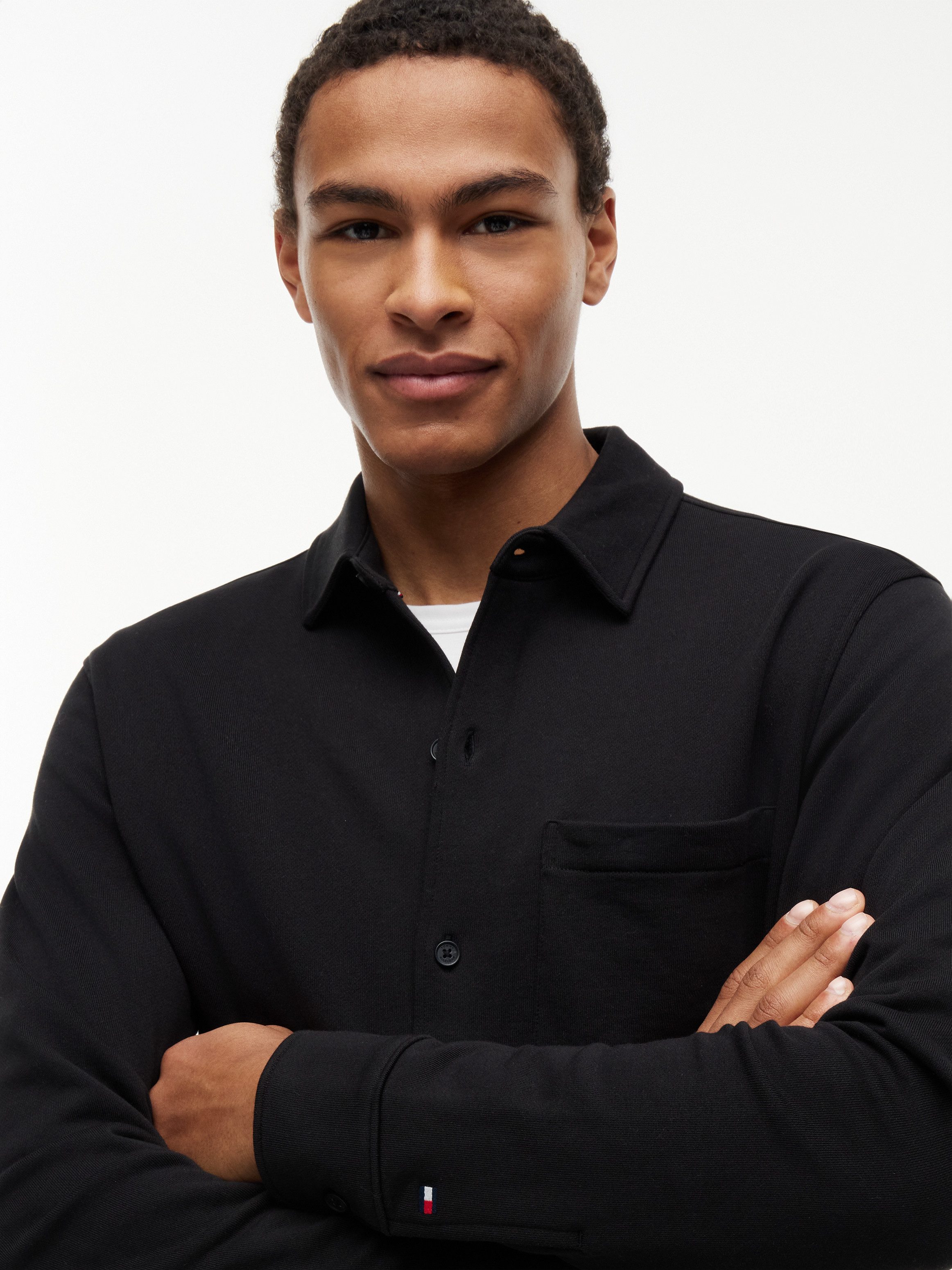Tommy Hilfiger Hemdjacke ESSENTIAL TERRY OVERSHIRT aus Sweatware